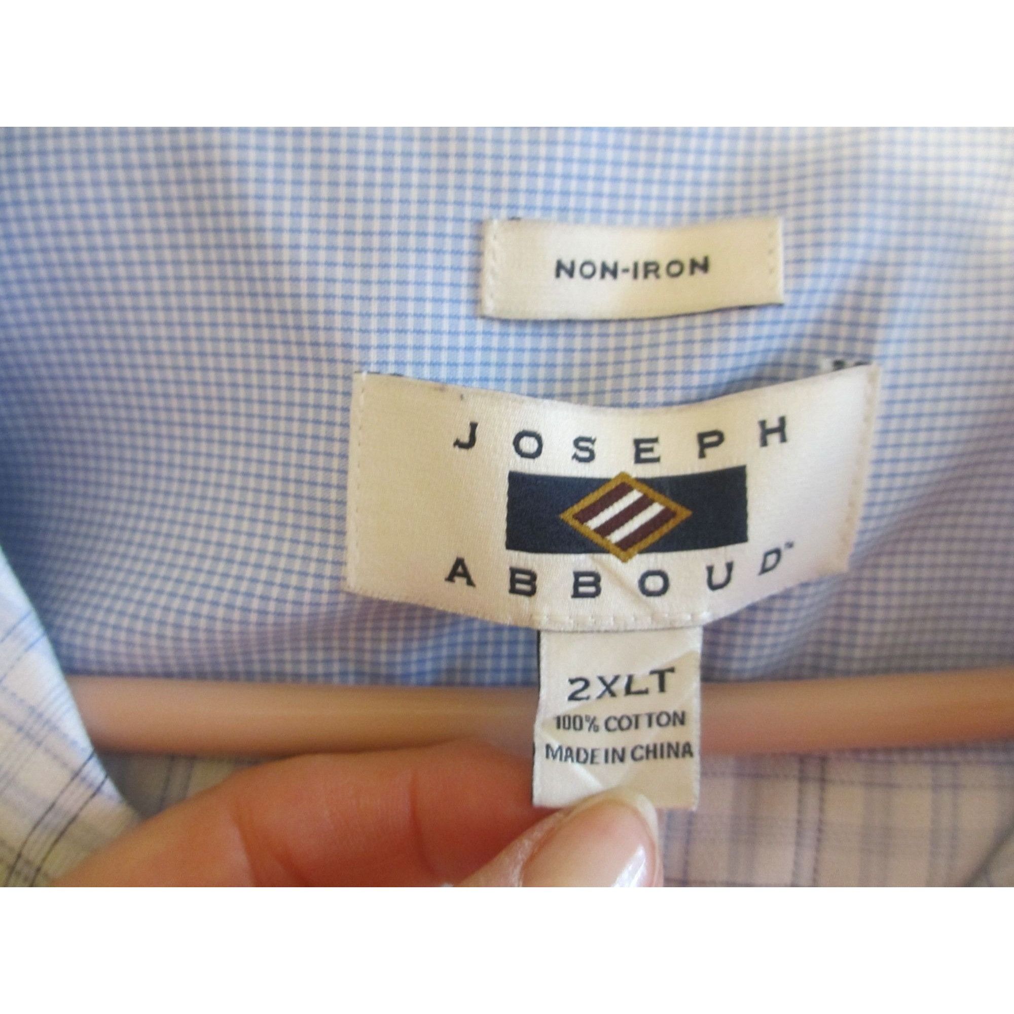 Joseph Abboud Joseph Abboud Non-Iron 2XLT Blue & White Checkered 100% Cott Size US XXL / EU 58 / 5 - 6 Thumbnail
