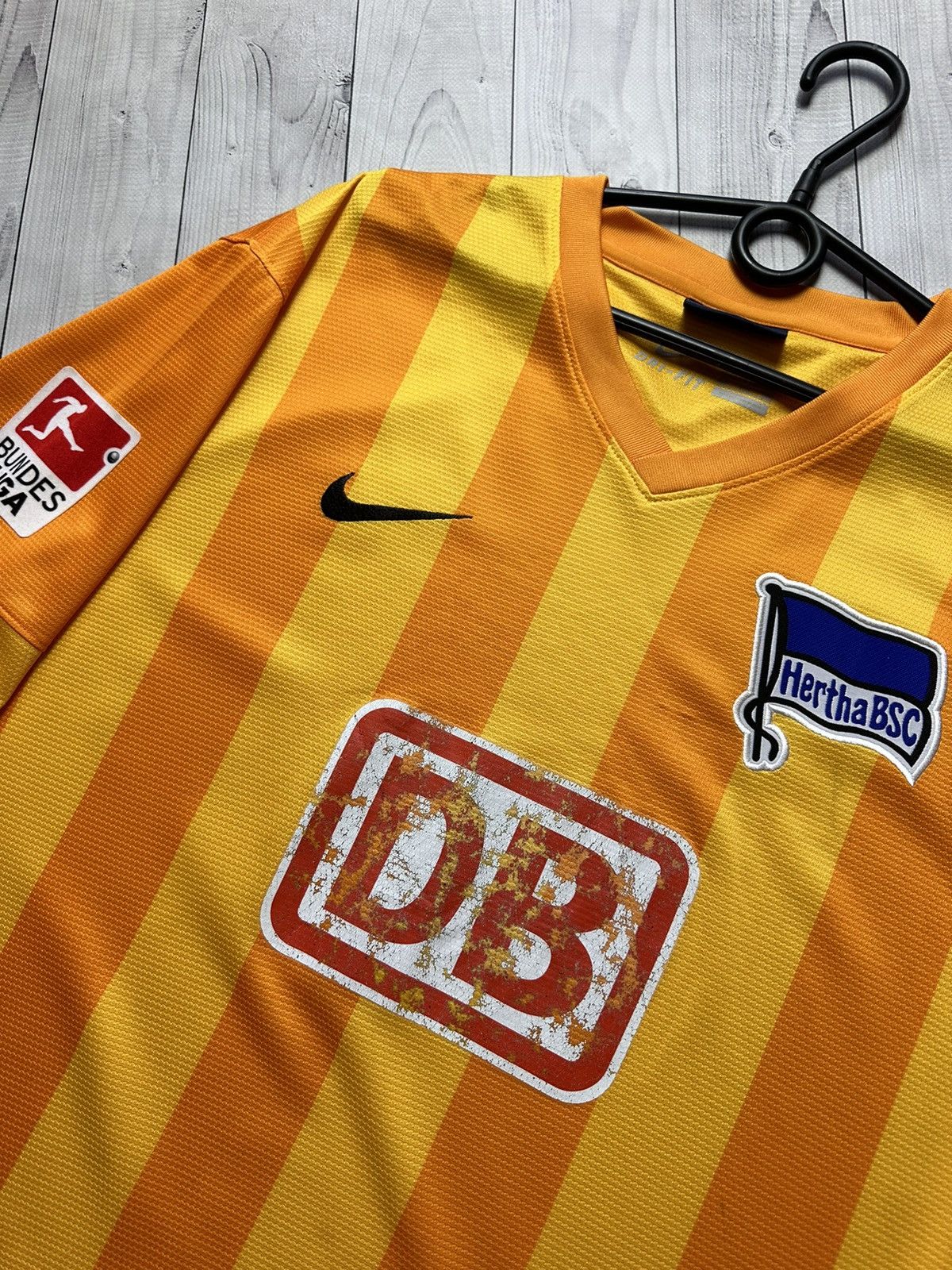 Nike × Vintage Vintage Nike Herta yellow rare soccer jersey size XXL Size US XXL / EU 58 / 5 - 4 Thumbnail