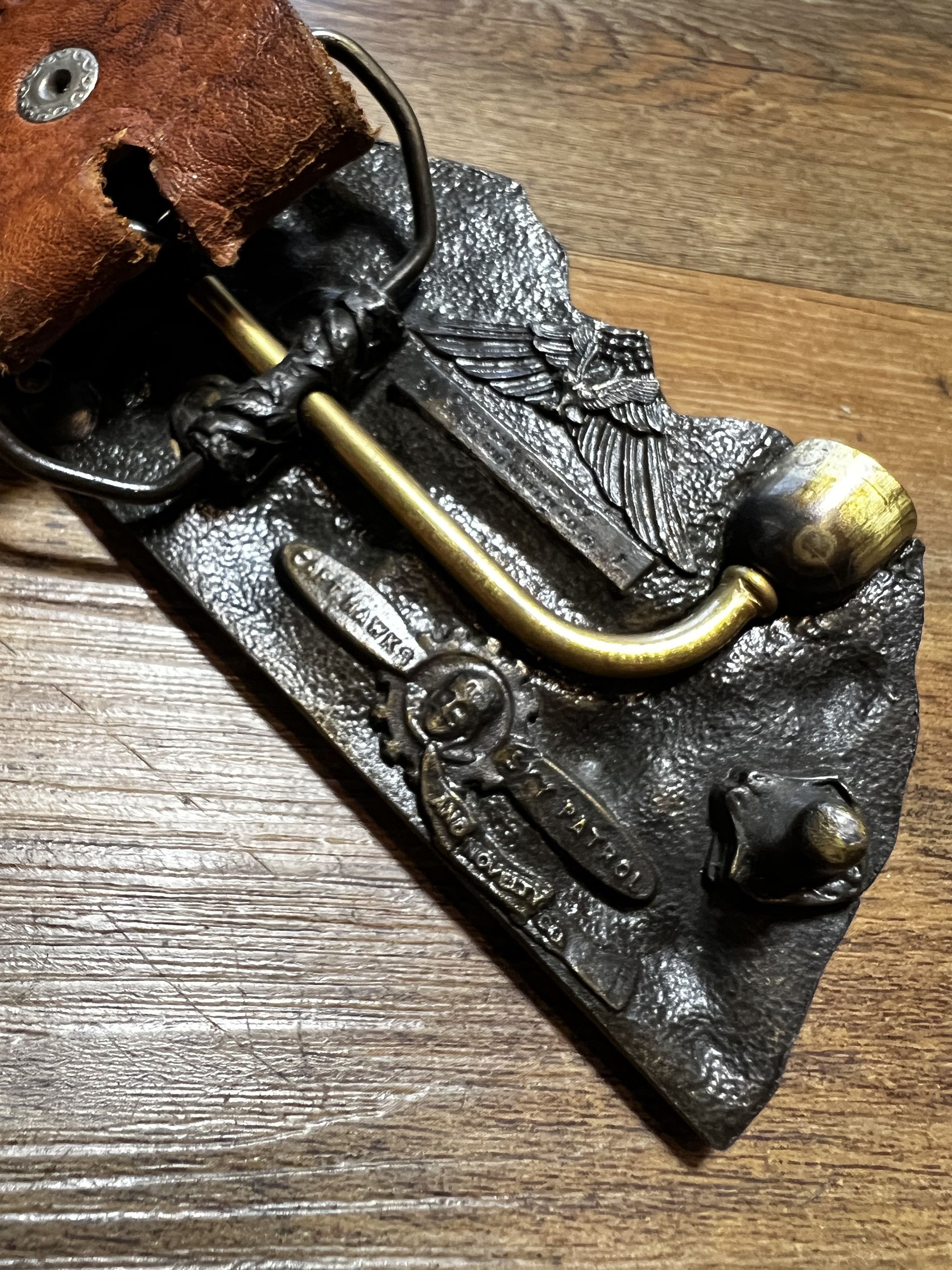 Vintage Vintage 1977 Capt Hawks Steam Engine Train Pipe Buckle Size 38 - 3 Thumbnail