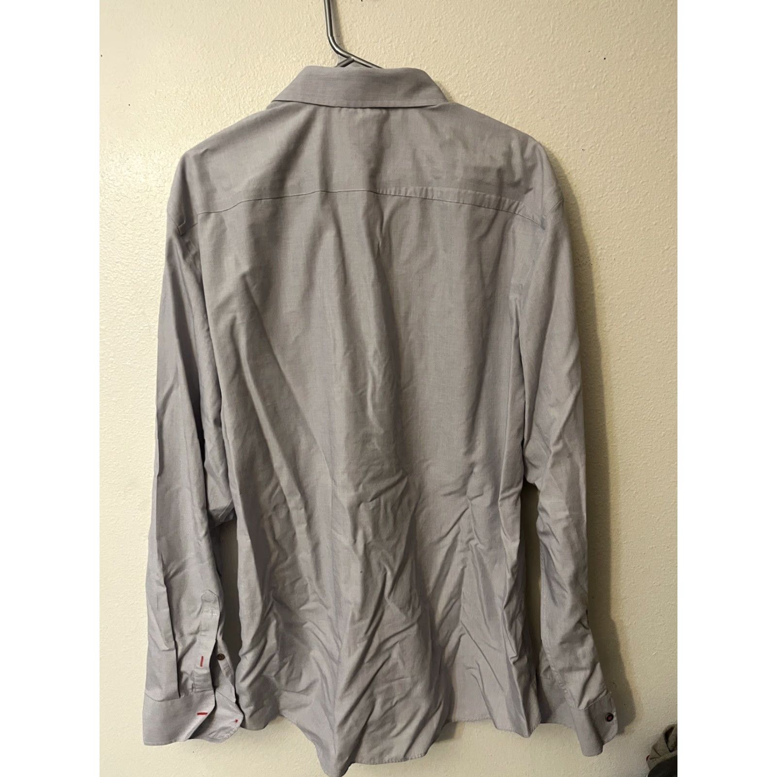 UNTUCKit UNTUCKit Shirt Mens XXL Relaxed Fit Gray 100% Cotton Wrinkle Free Button-Up Long Sleeve Size US XXL / EU 58 / 5 - 6 Thumbnail