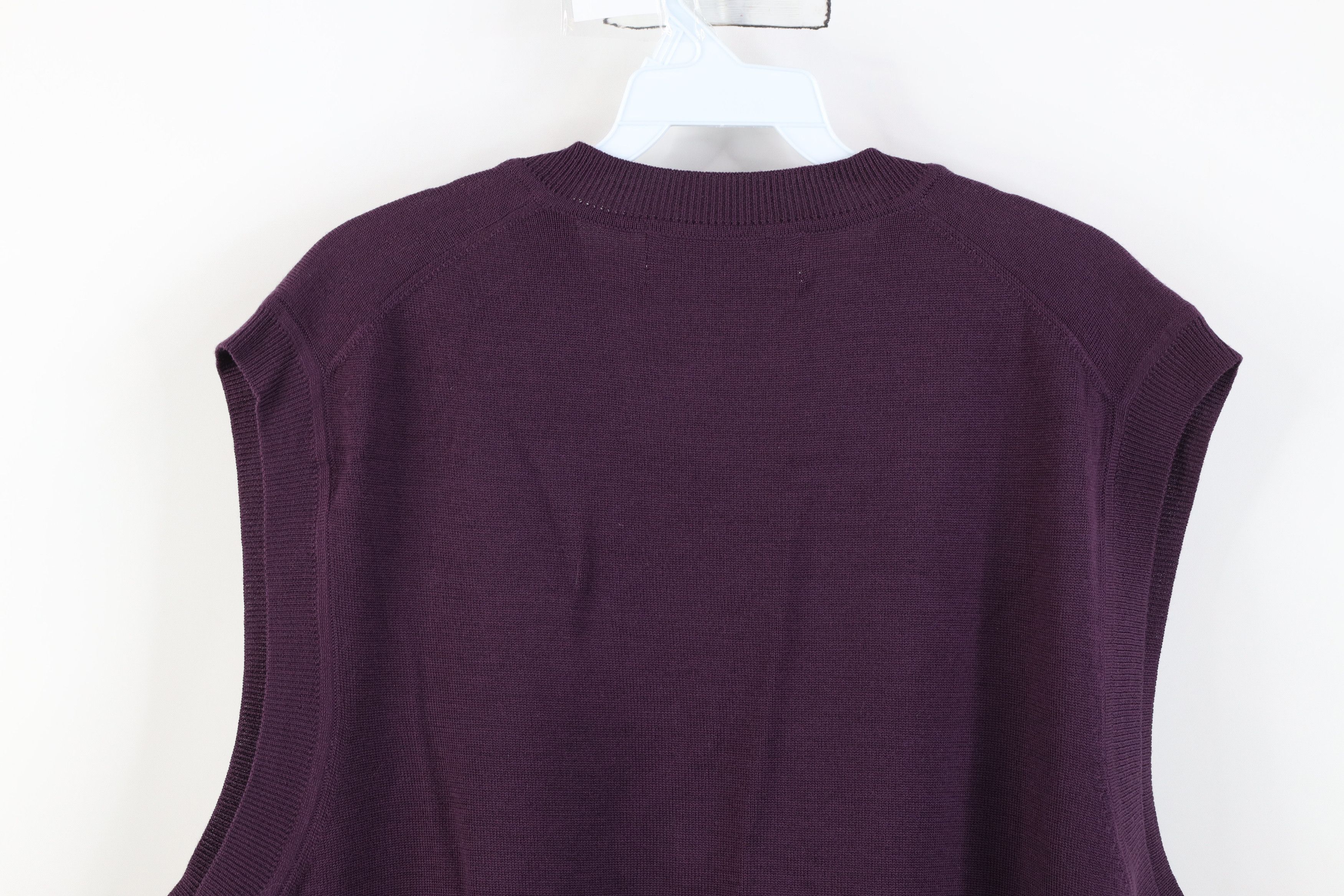 Vintage Vintage 90s Streetwear Wool Knit V-Neck Sweater Vest Purple Size US L / EU 52-54 / 3 - 7 Thumbnail