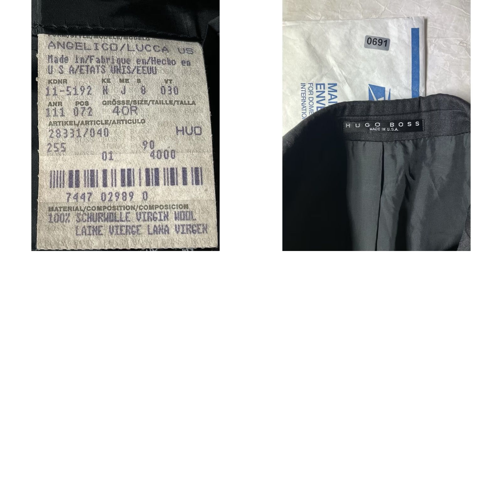Hugo Boss VINTAGE Hugo Boss Blazer Jacket 40R Wool Black USA Men Suit Coat 100% Wool Size 40R - 9 Thumbnail