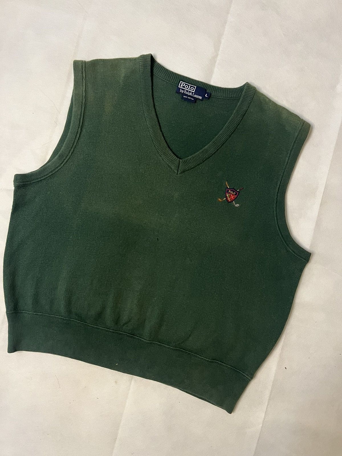Polo Ralph Lauren Vintage 90's Polo Ralph Lauren Cotton Sweater Knit Vest Size US L / EU 52-54 / 3 - 5 Thumbnail