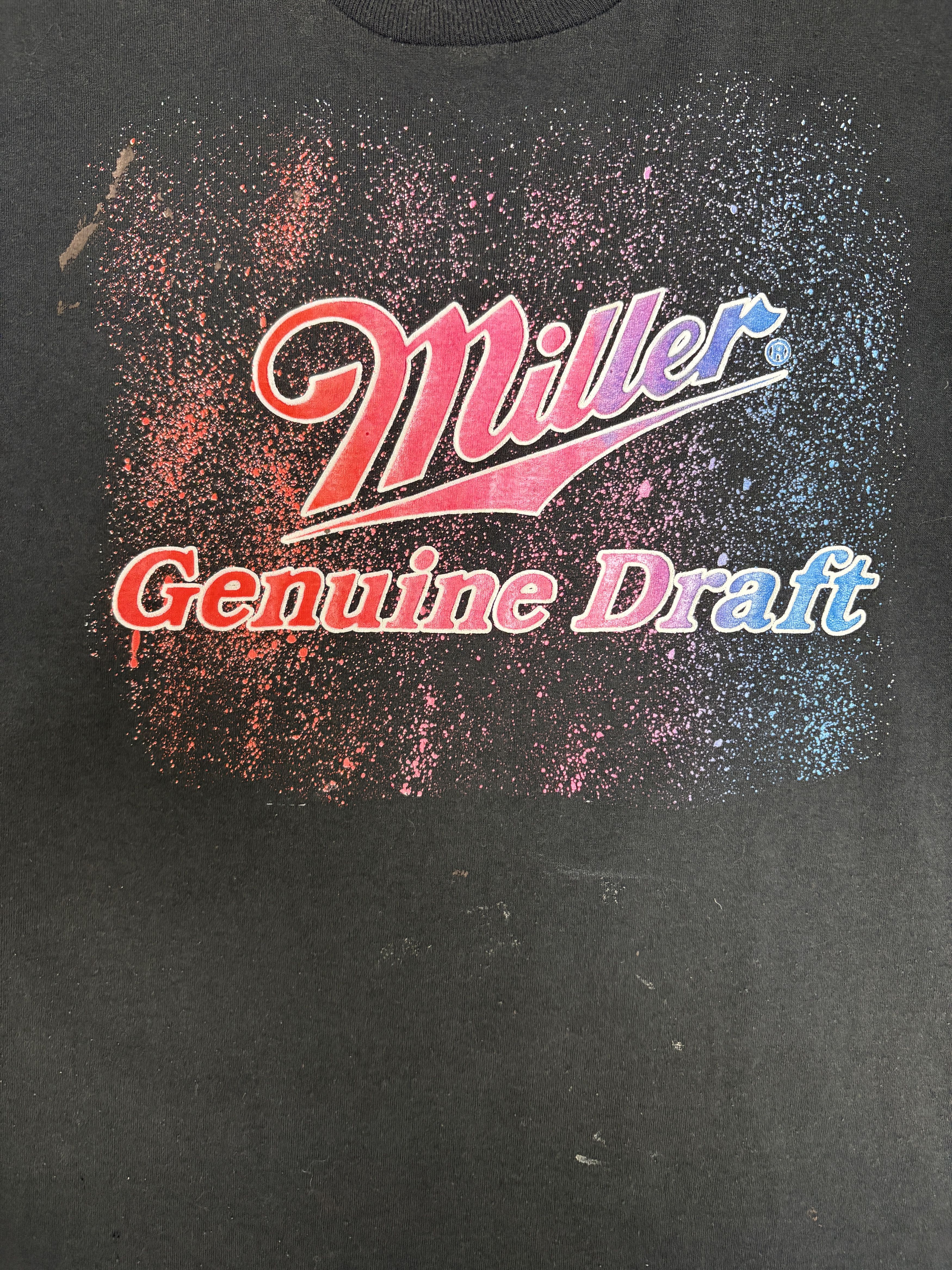 Vintage Miller Genuine Draft Vintage Black T-Shirt Tee Size US XL / EU 56 / 4 - 2 Thumbnail