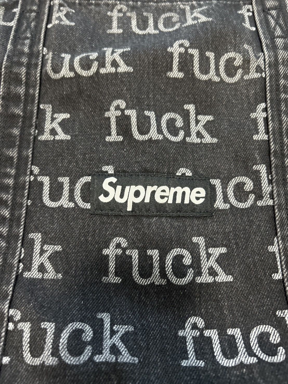 Supreme Supreme SS13 Fuck Tote Denim Bag Black Size ONE SIZE - 3 Thumbnail