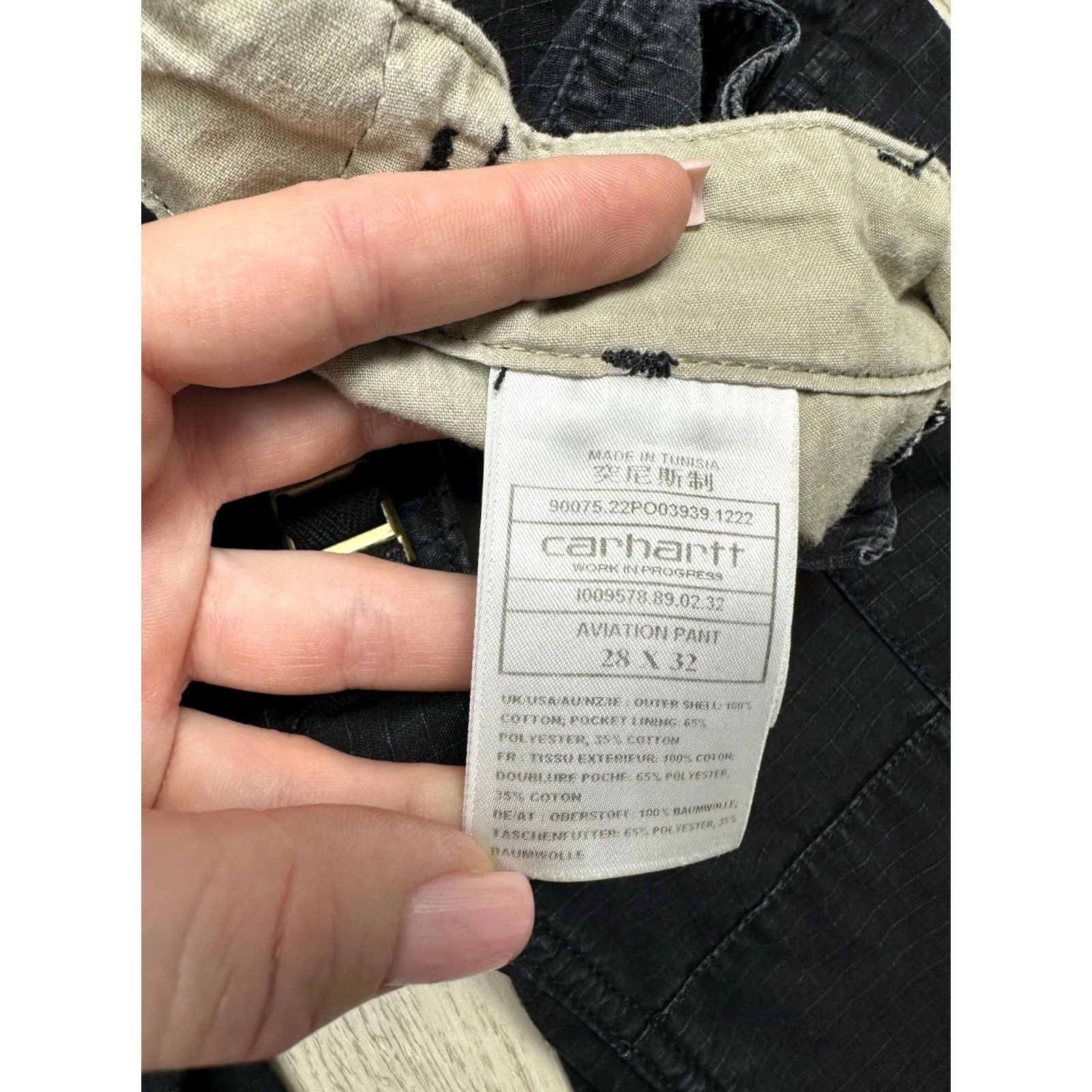Carhartt Wip Carhartt WIP Pants Cargo Mens Aviation Size 28 Black Cotton Workwear Cargo Pocket Inseam 32 Inseam 80 cm 28 inch Mens Size US 28 / EU 44 - 8 Thumbnail