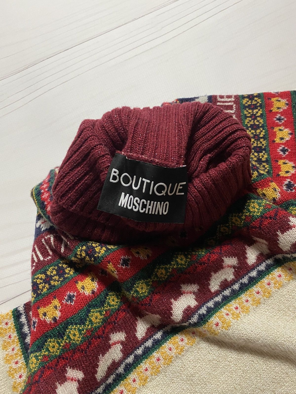 Boutique Moschino Rare Boutique Moschino Multicolour Logo knit wool sweater Size S / US 4 / IT 40 - 3 Thumbnail