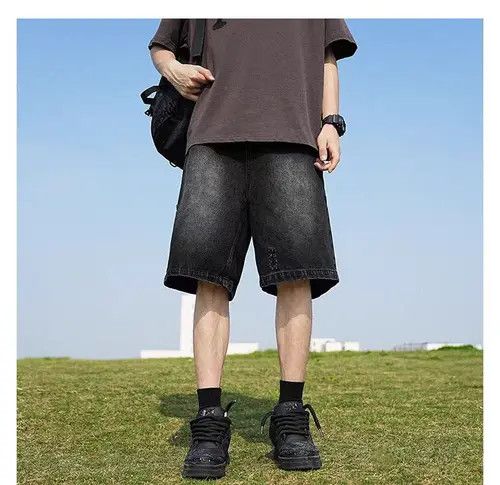 VIBE Black High Street Vintage Loose Fit Denim Shorts Size US 32 / EU 48 - 2 Thumbnail