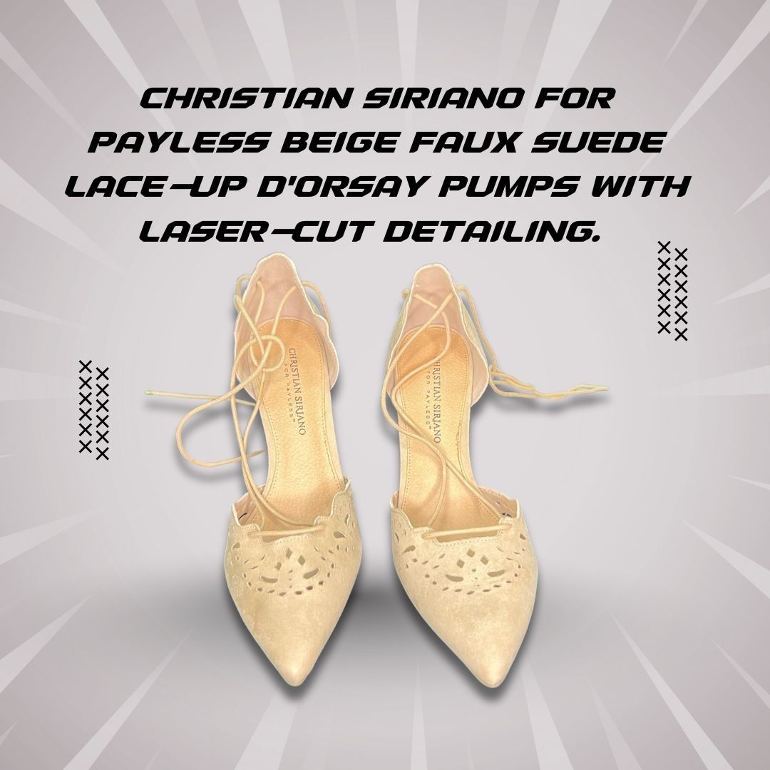 Christian Siriano Christian Siriano For Payless Beige Faux Suede Lace-Up DOrsa Size US 8.5 / IT 38.5 - 1 Thumbnail