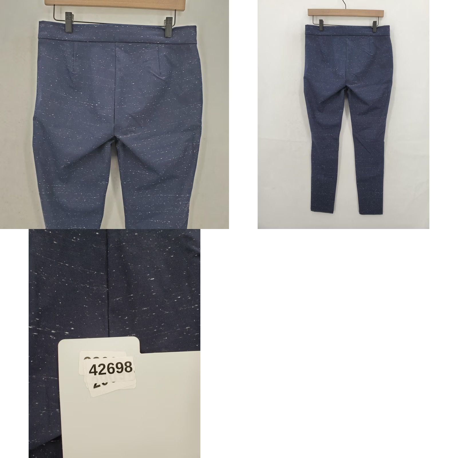 Loft LOFT Pants Womens 8 Navy Speckled Slim Ankle Stretch Front Pocket Work Career Pants Size 30" / US 8 / IT 44 - 9 Thumbnail