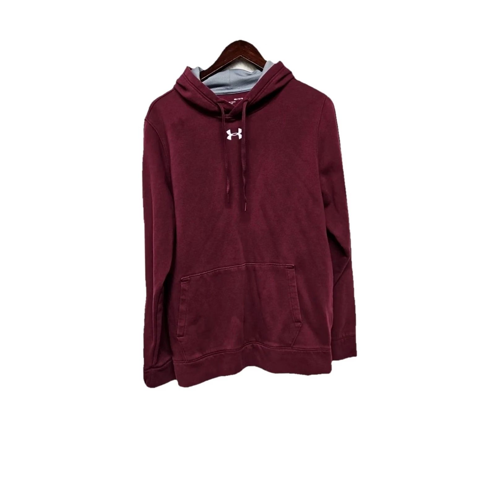 Under Armour Under Armour Men Burgundy Pullover Hoodie Fleece Crew Neck Relaxed Fit M Casual Hooded Size US M / EU 48-50 / 2 - 2 Thumbnail