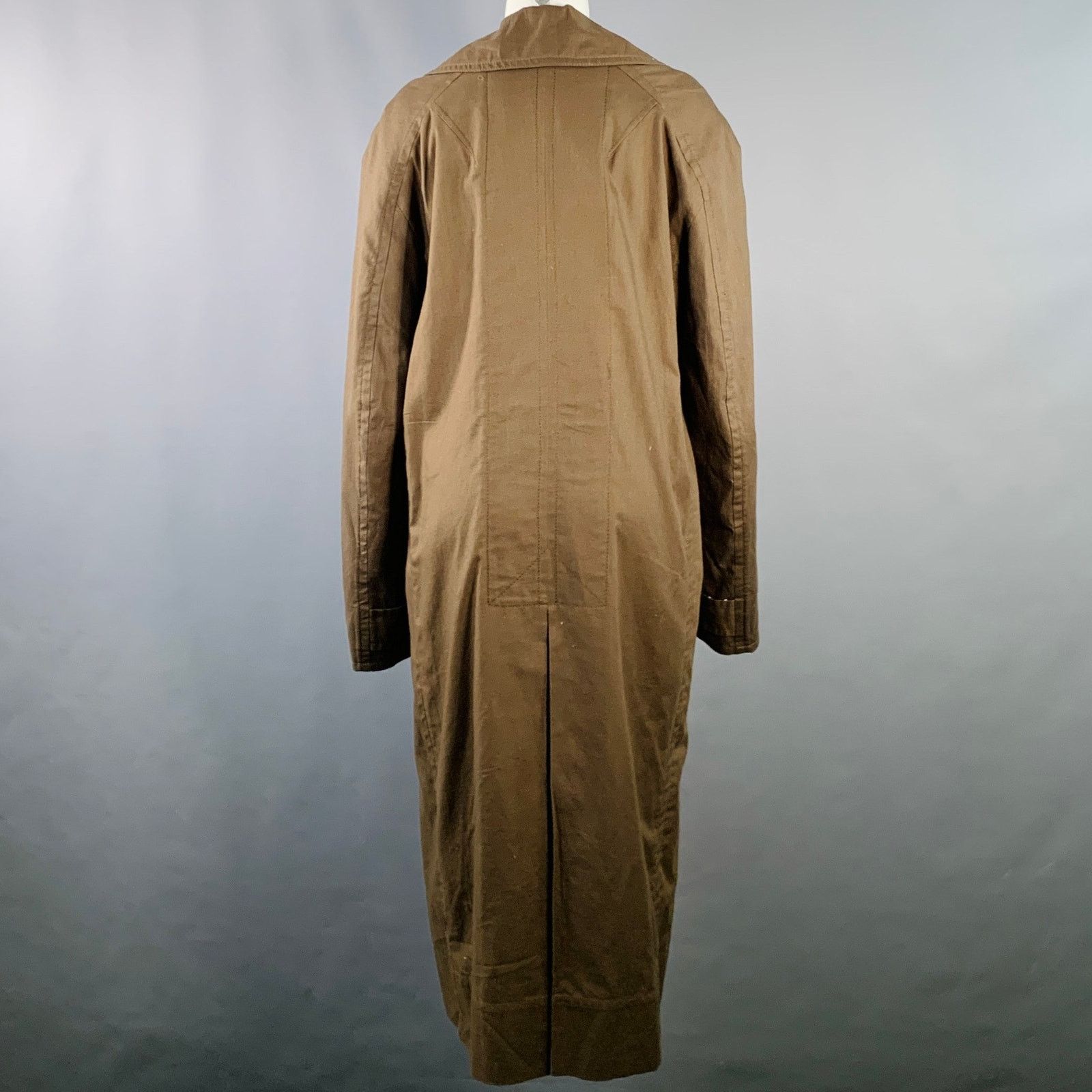 Haider Ackermann HAIDER ACKERMANN Olive Black White Cotton Raglan Sleeve Coat Size S / US 4 / IT 40 - 3 Thumbnail