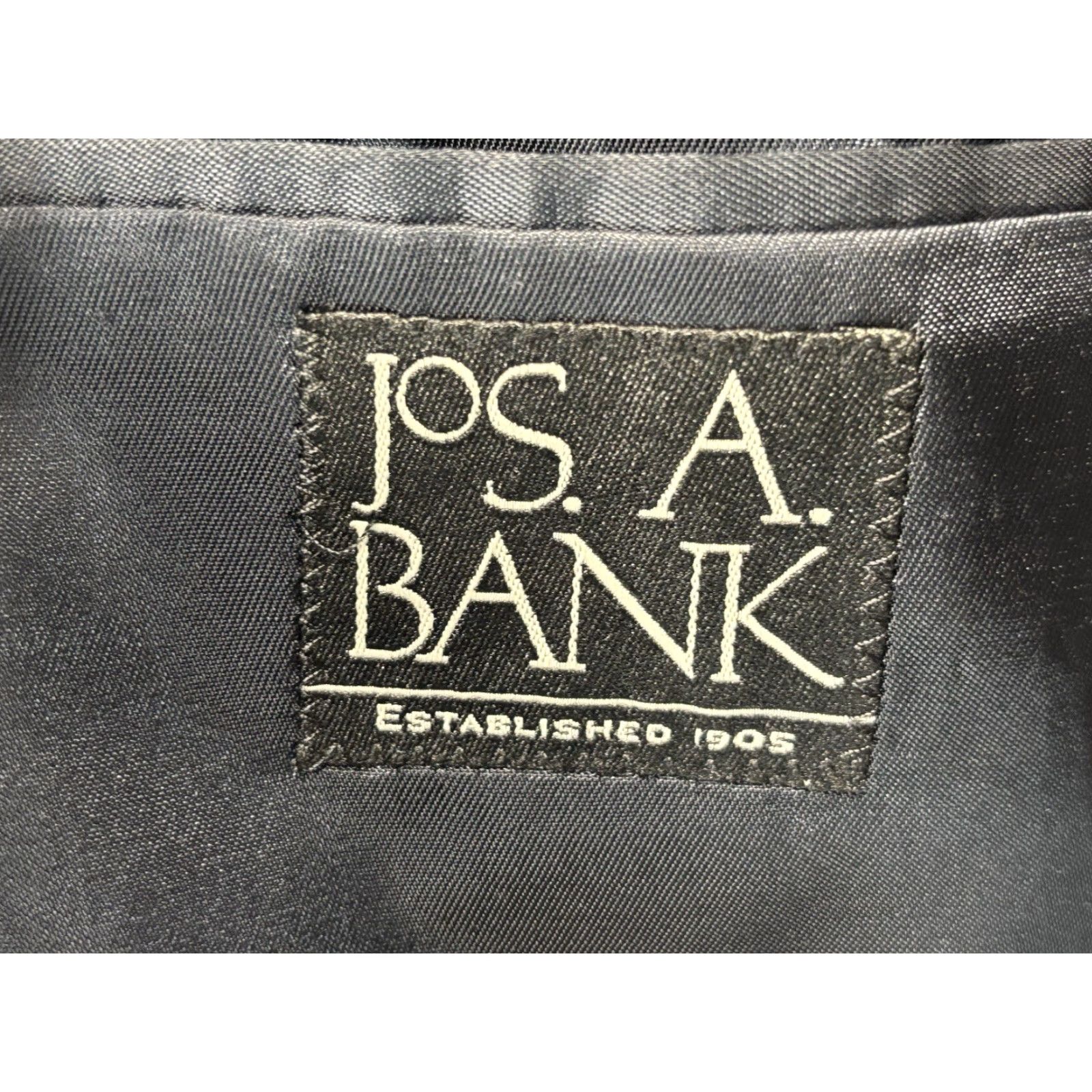 Jos. A. Bank VINTAGE Jos A Bank 2 Pc Navy Pinstripe Suit Men’s Jacket 44L Pants 35x31 Wool Cuffed Size 44R - 7 Thumbnail
