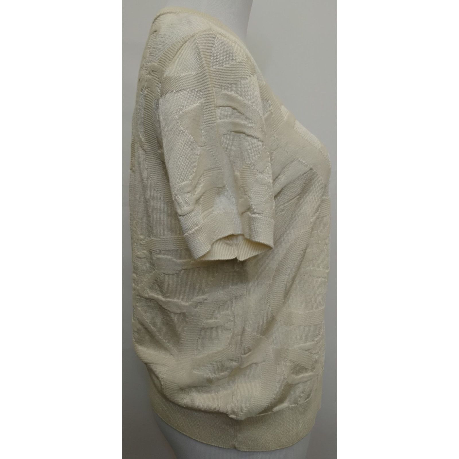 Ralph Lauren Ralph Lauren Women's Short Sleeve Sweater L Cream NWT Size XL / US 12-14 / IT 48-50 - 4 Thumbnail
