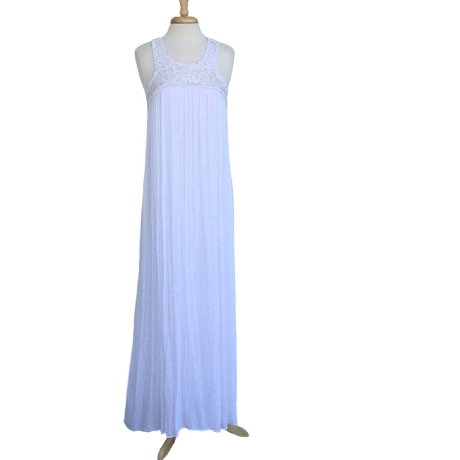 Other Flying Tomato White Lined Lace Maxi Sun Dress Size Small Size S / US 4 / IT 40 - 1 Thumbnail