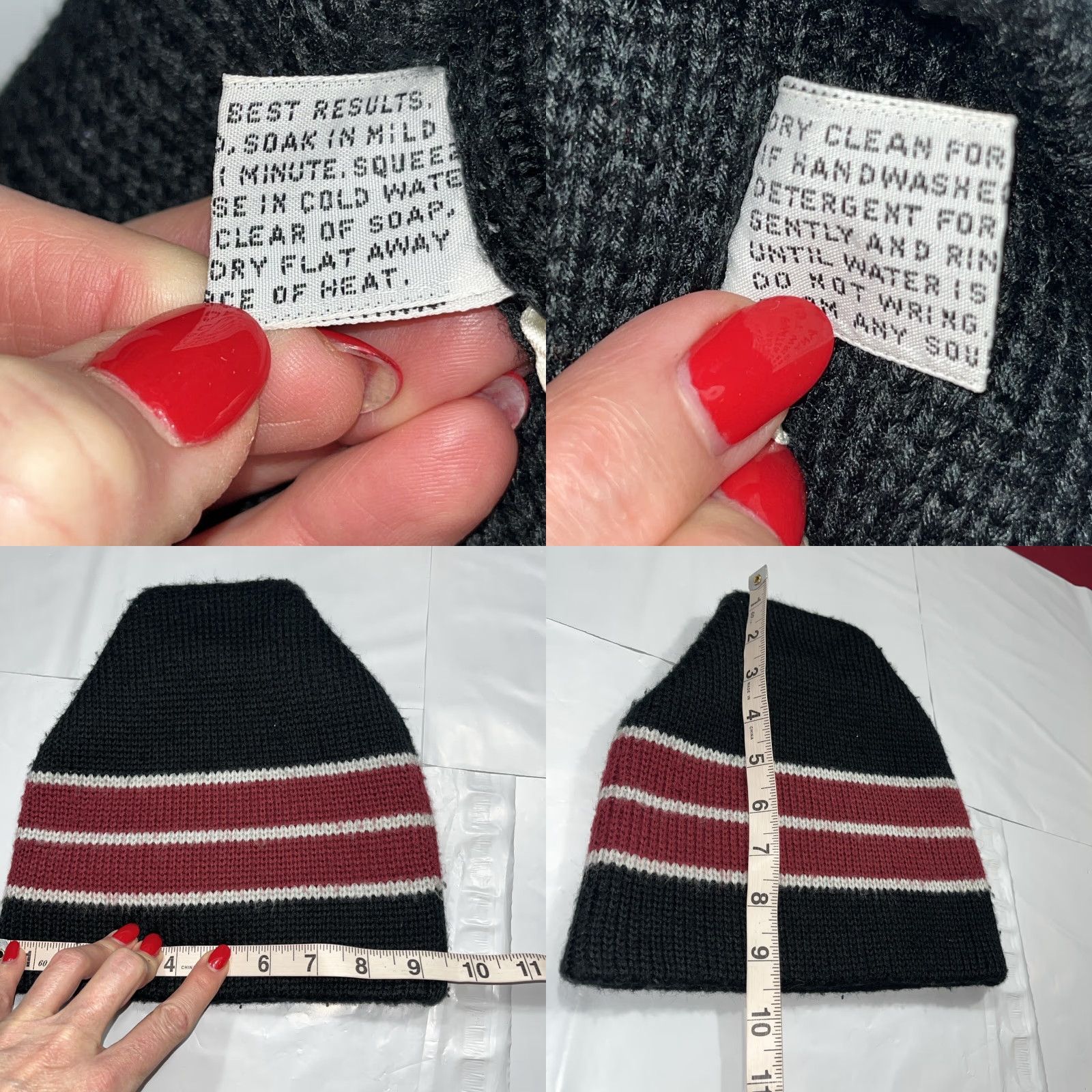 Vintage VINTAGE 70s Winter Wool Knit Ski CAP Beanie Wool Hat Striped Black Brown 80s Snuggler Unisex Size ONE SIZE - 8 Thumbnail