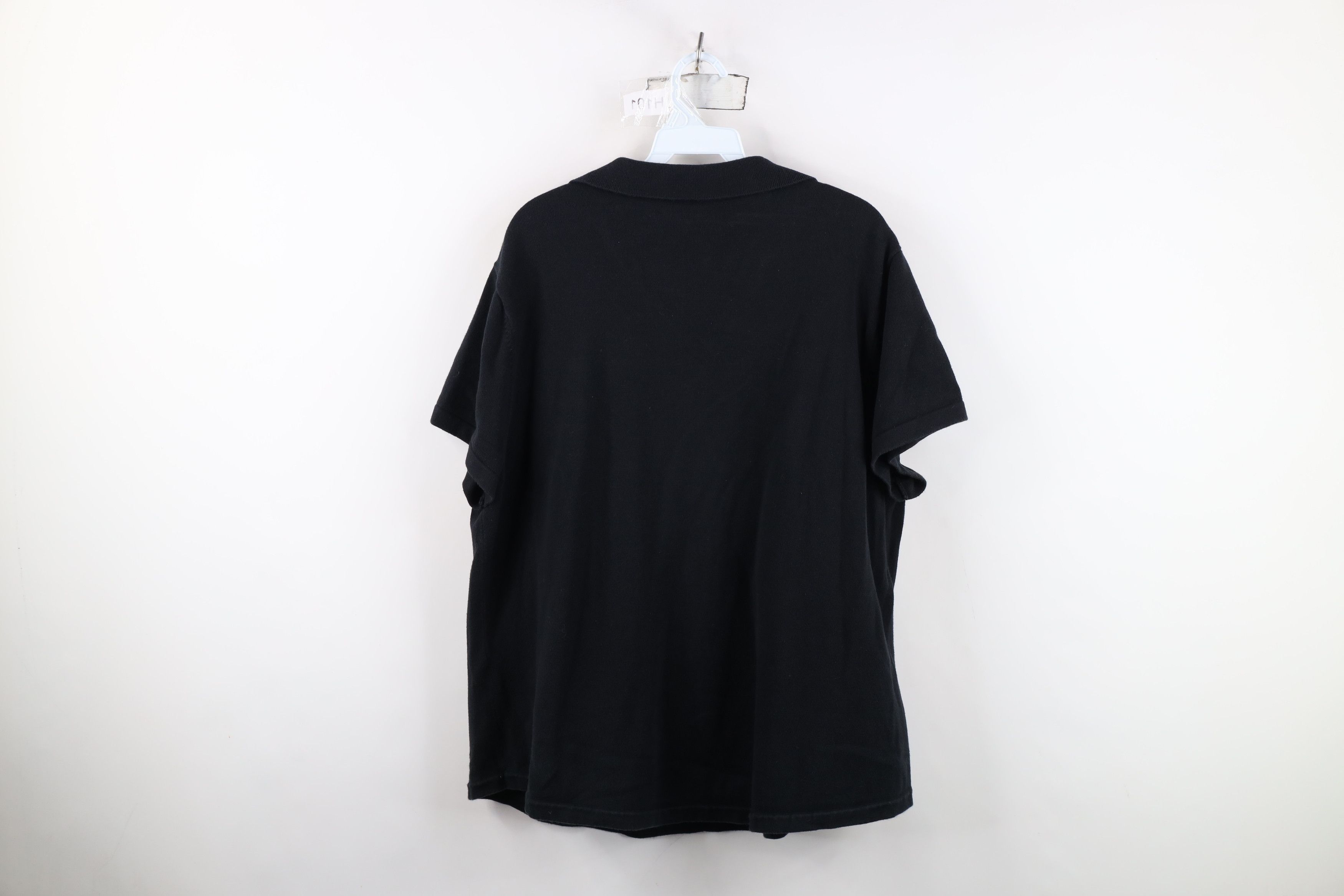 Vintage Vintage 90s Streetwear Blank Knit Collared Polo Shirt Black Size XXL / US 16-18 / IT 52-54 - 12 Thumbnail