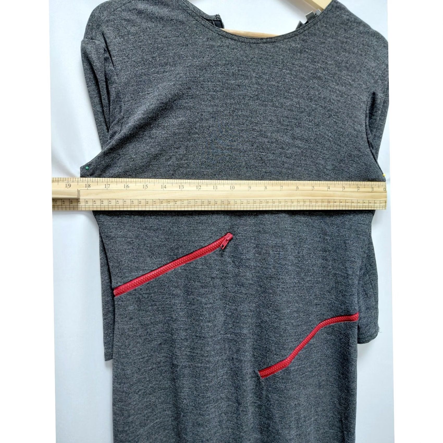 Adrianna Papell Adrianna Papell Gray Midi Dress Size 12 Red Zipper Accents Women's Size XL / US 12-14 / IT 48-50 - 7 Thumbnail