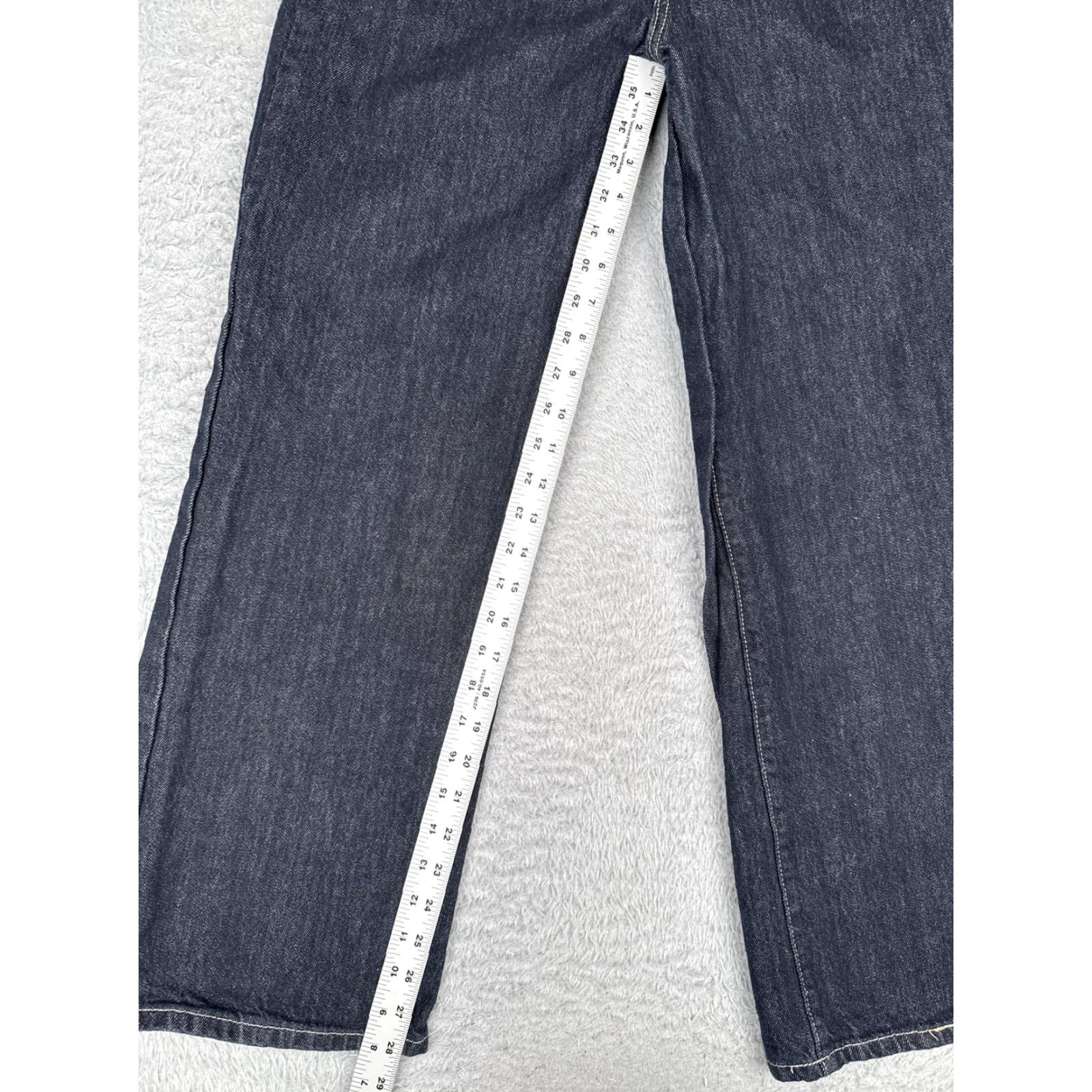 Vintage Womens Jeans 26x29 Blue High Rise Straight Elastic Waist Distressed Denim Dark Size 26" / US 2 / IT 38 - 7 Thumbnail