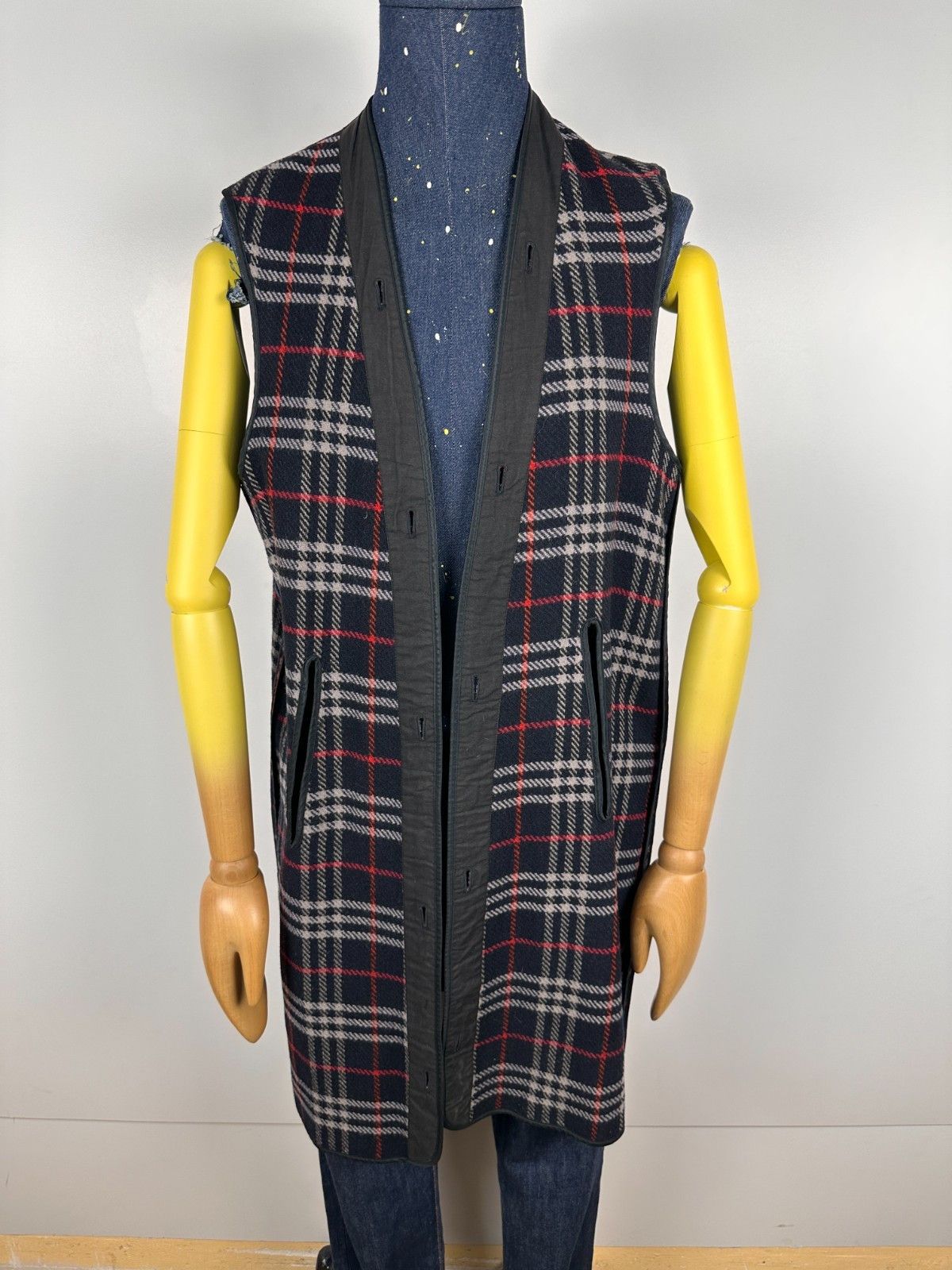 Burberry Burberry's Sleeveless Coat Jacket Lining Wool Blue Sz 50 Size US M / EU 48-50 / 2 - 1 Thumbnail