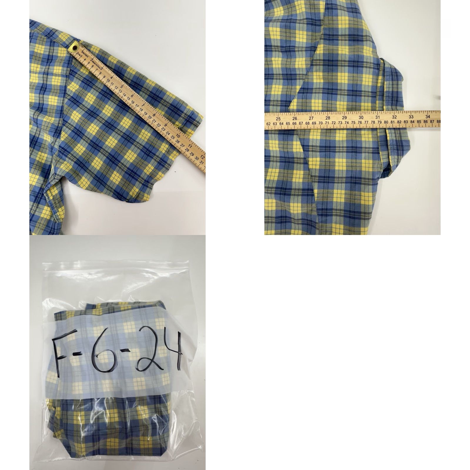 Gap Gap Factory Store Mens Shirt XL Blue Yellow Plaid ShortSleeve Pearl Snap Up Size US XL / EU 56 / 4 - 8 Thumbnail