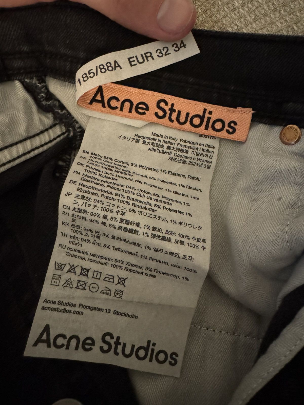 Acne Studios Acne Studios Black Slim-River Fit Jeans (Used Black) Size US 32 / EU 48 - 7 Thumbnail