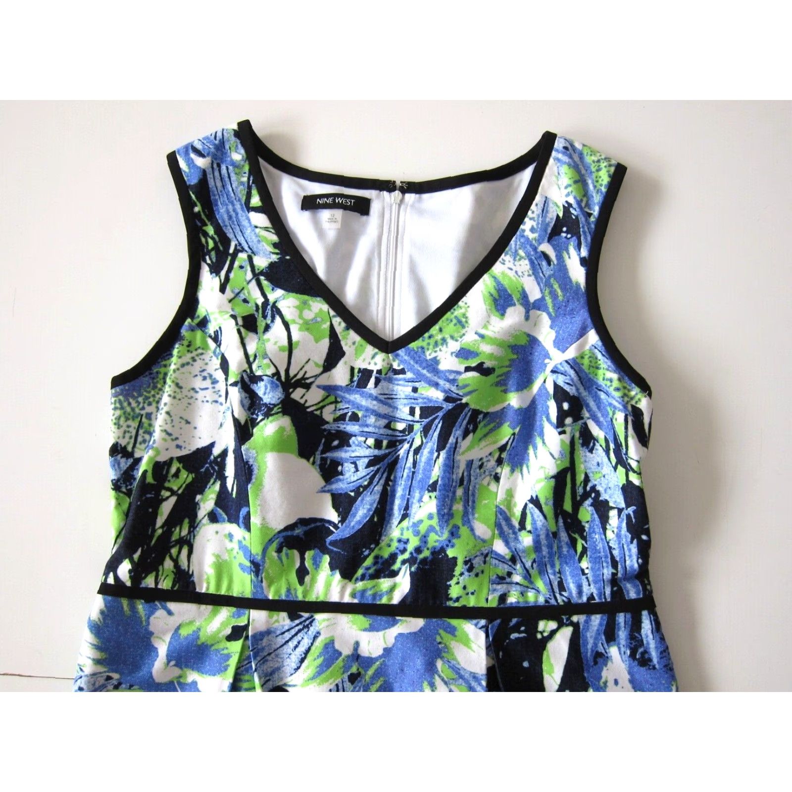 Nine West Nine West Floral Pocket ALine Tank Dress 12 Womens Green Blue White Black Embercharm Size XL / US 12-14 / IT 48-50 - 3 Thumbnail