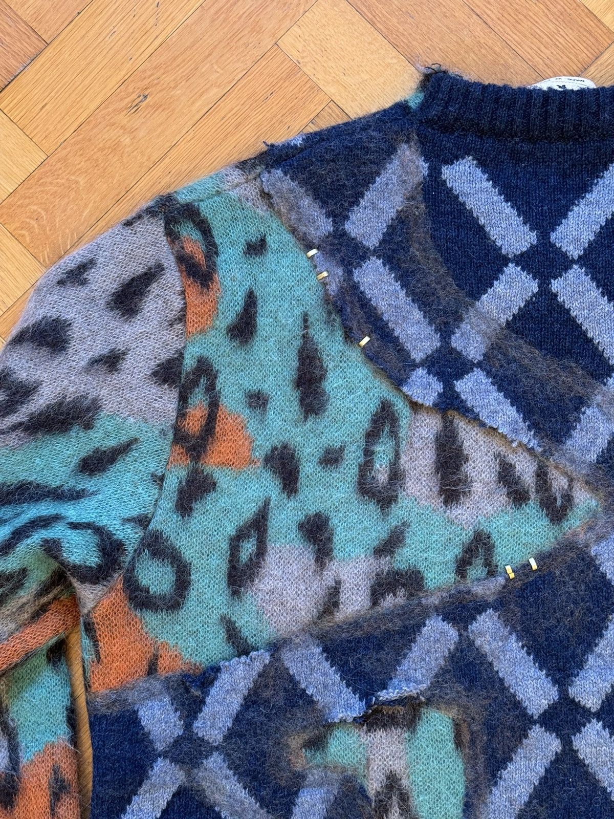 Marni MARNI rombi leopard and rings mixed sweater FW19 Size US M / EU 48-50 / 2 - 13 Thumbnail