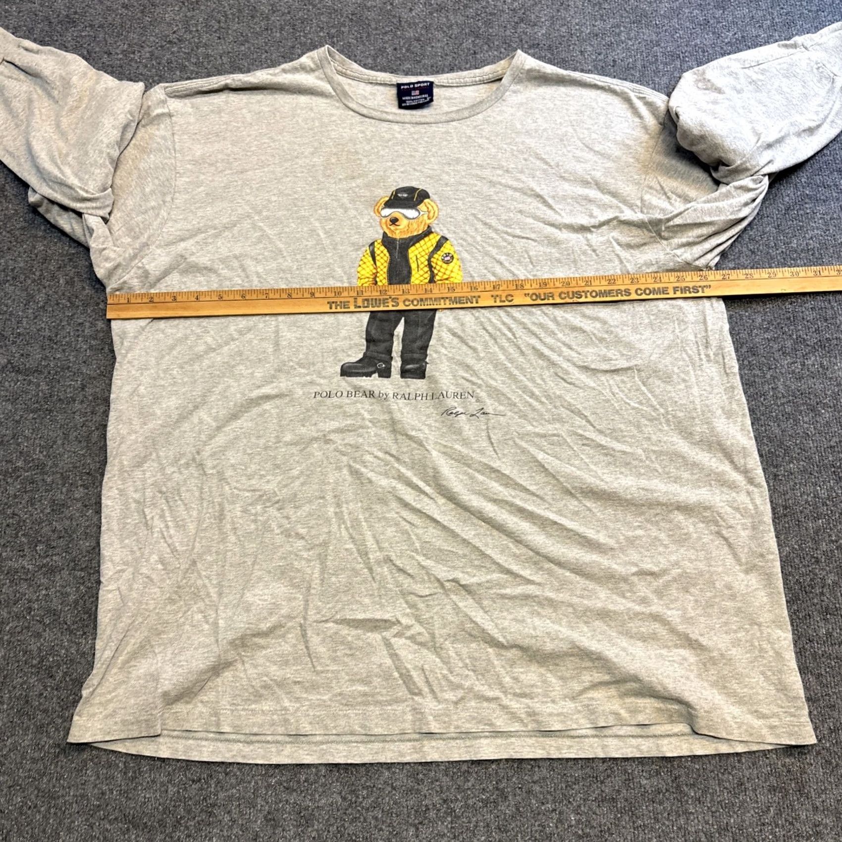 Vintage VINTAGE Polo Sport Polo Bear T-Shirt Long Sleeve XXL Gray Mens Sports 90s Y2K Size US XXL / EU 58 / 5 - 4 Thumbnail