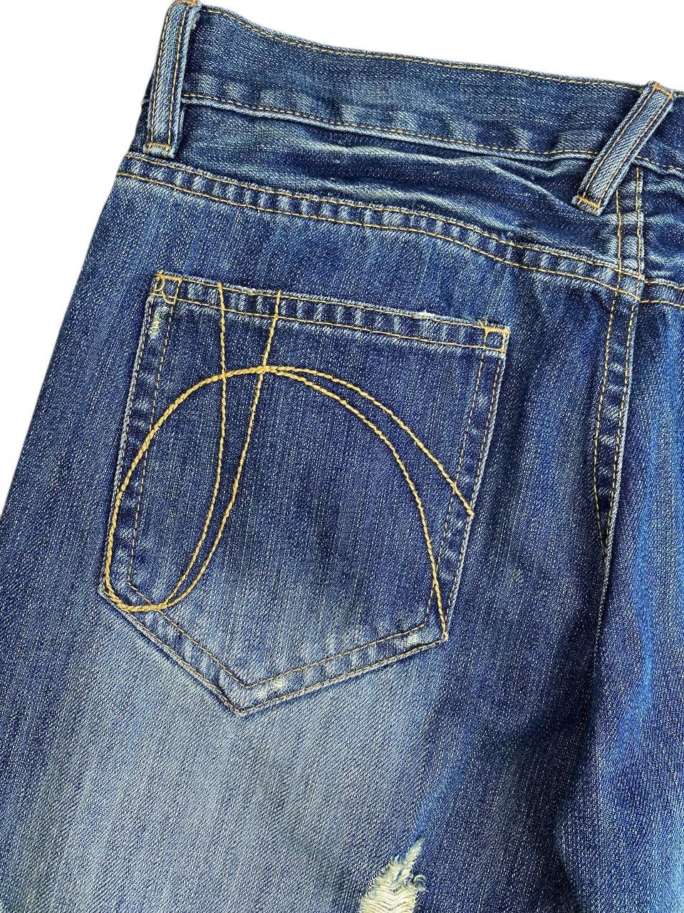 Japanese Brand 2000’s Y2K NO ID Thrashed Slim Straight Denim Size US 32 / EU 48 - 12 Thumbnail