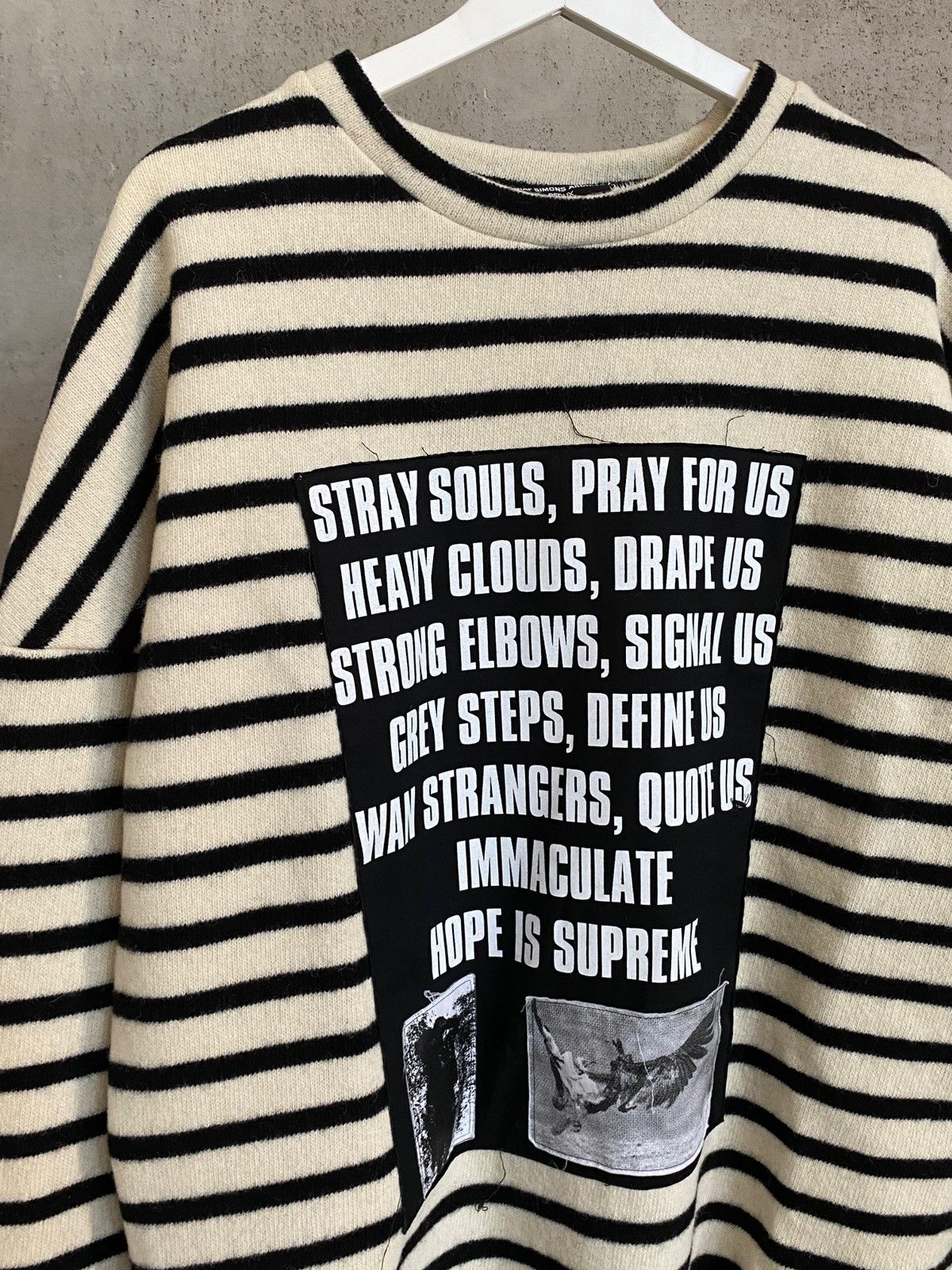 Raf Simons Raf Simons Archive Redux SS02–Poem Panel Wool Sweater Size US M / EU 48-50 / 2 - 3 Thumbnail