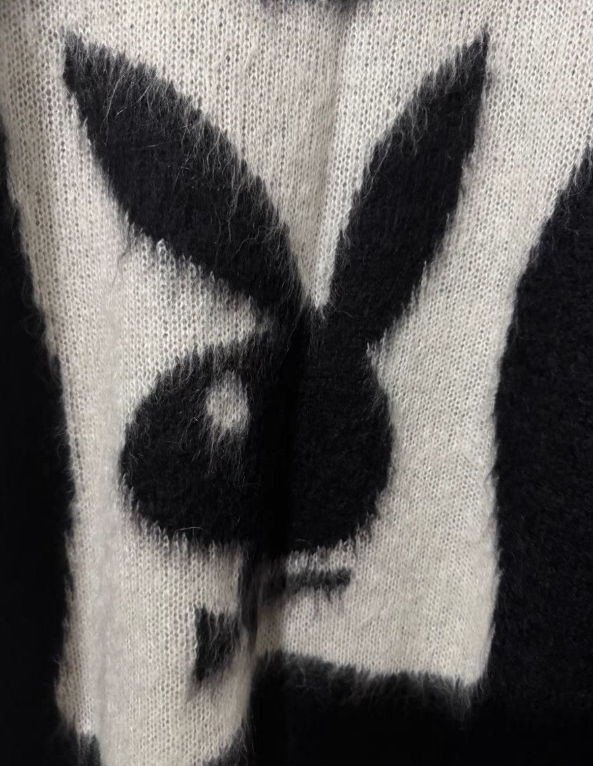 Saint Laurent Paris Saint Laurent (SLP) 22FW Black/White Mohair Playboy Sweater Size US XL / EU 56 / 4 - 3 Thumbnail