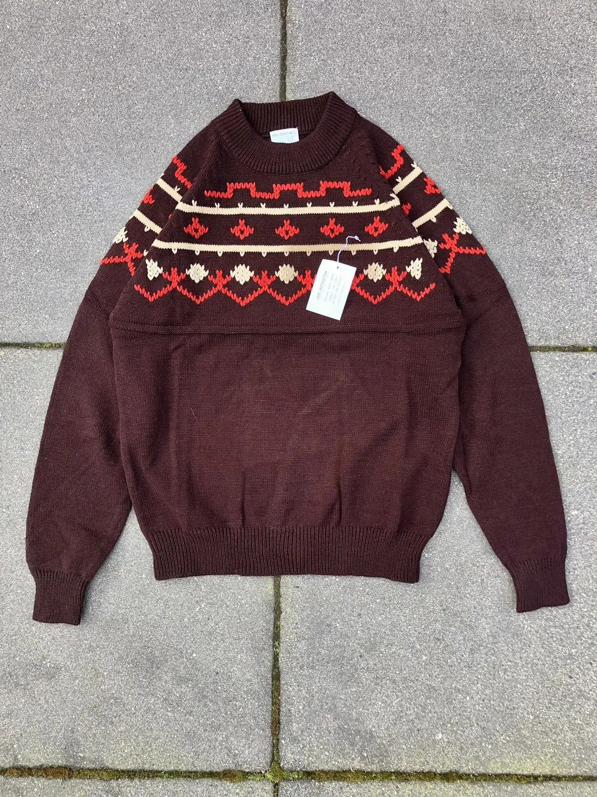 Vintage deadstock Vintage 50s chunky knit sweater Size US L / EU 52-54 / 3 - 1 Thumbnail