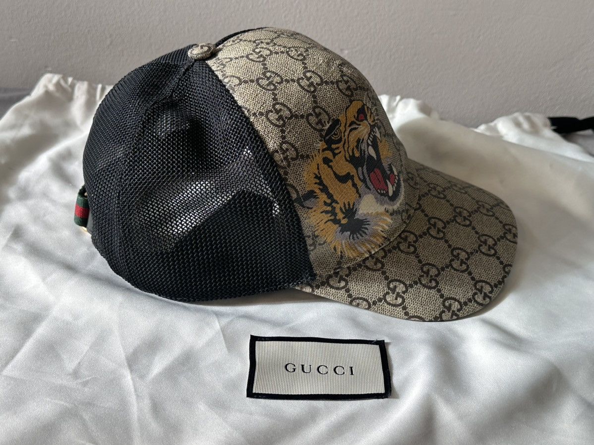 Gucci Gucci GG Supreme Mesh Tiger Baseball Cap | Rare Discontinued Size ONE SIZE - 4 Thumbnail