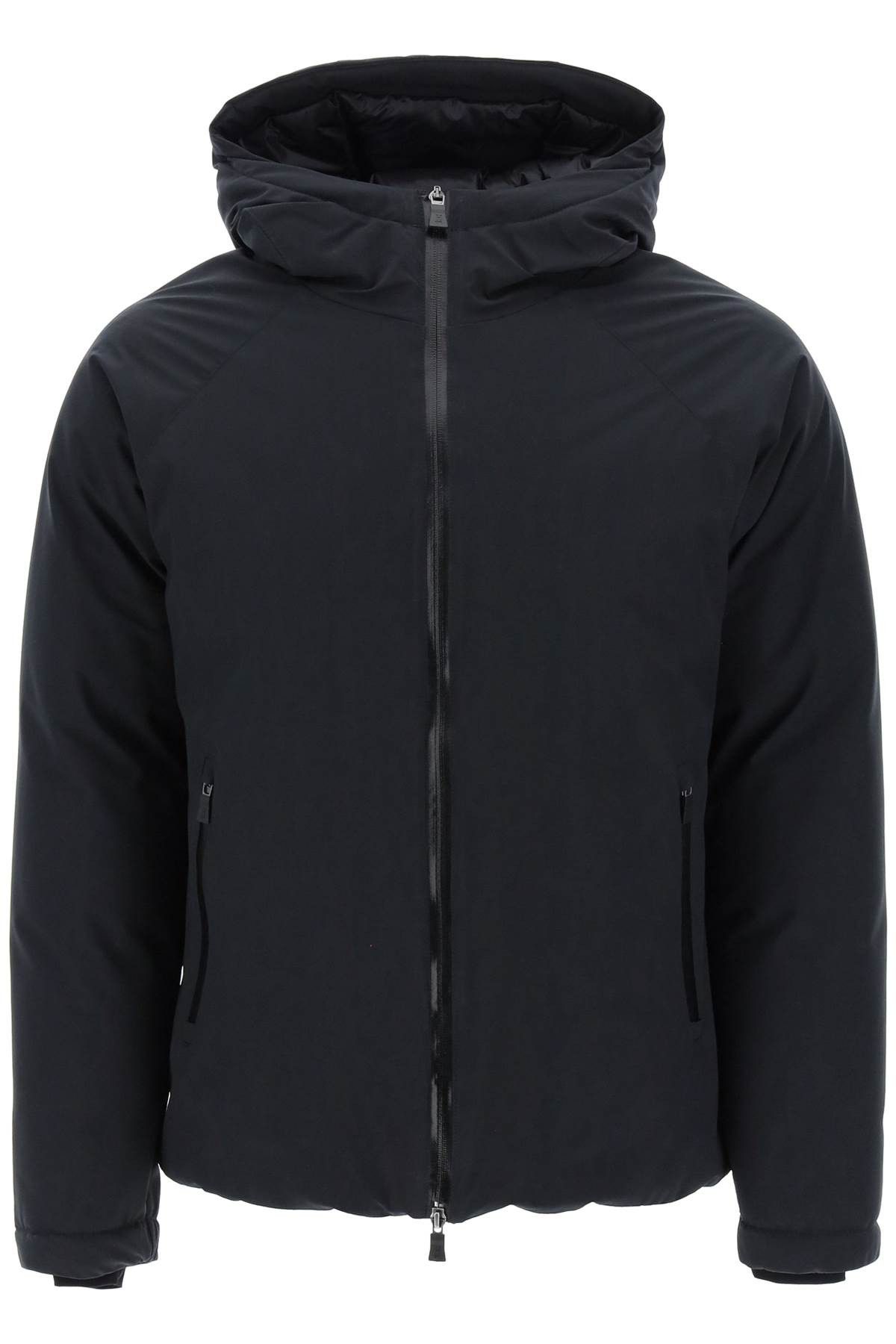image of Herno Ripstop Hooded Down Jacket in Blue, Men's (Size Large)