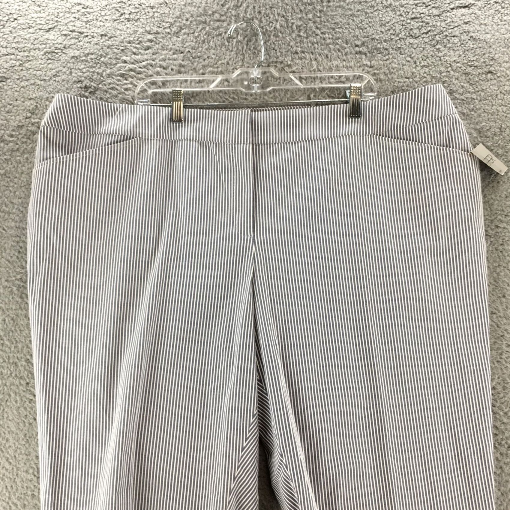 Kasper Kasper Ankle Pants Womens 24W Blue White Stripes Chambray Mid Rise Straight NWT Size 42" / US 20 - 2 Thumbnail