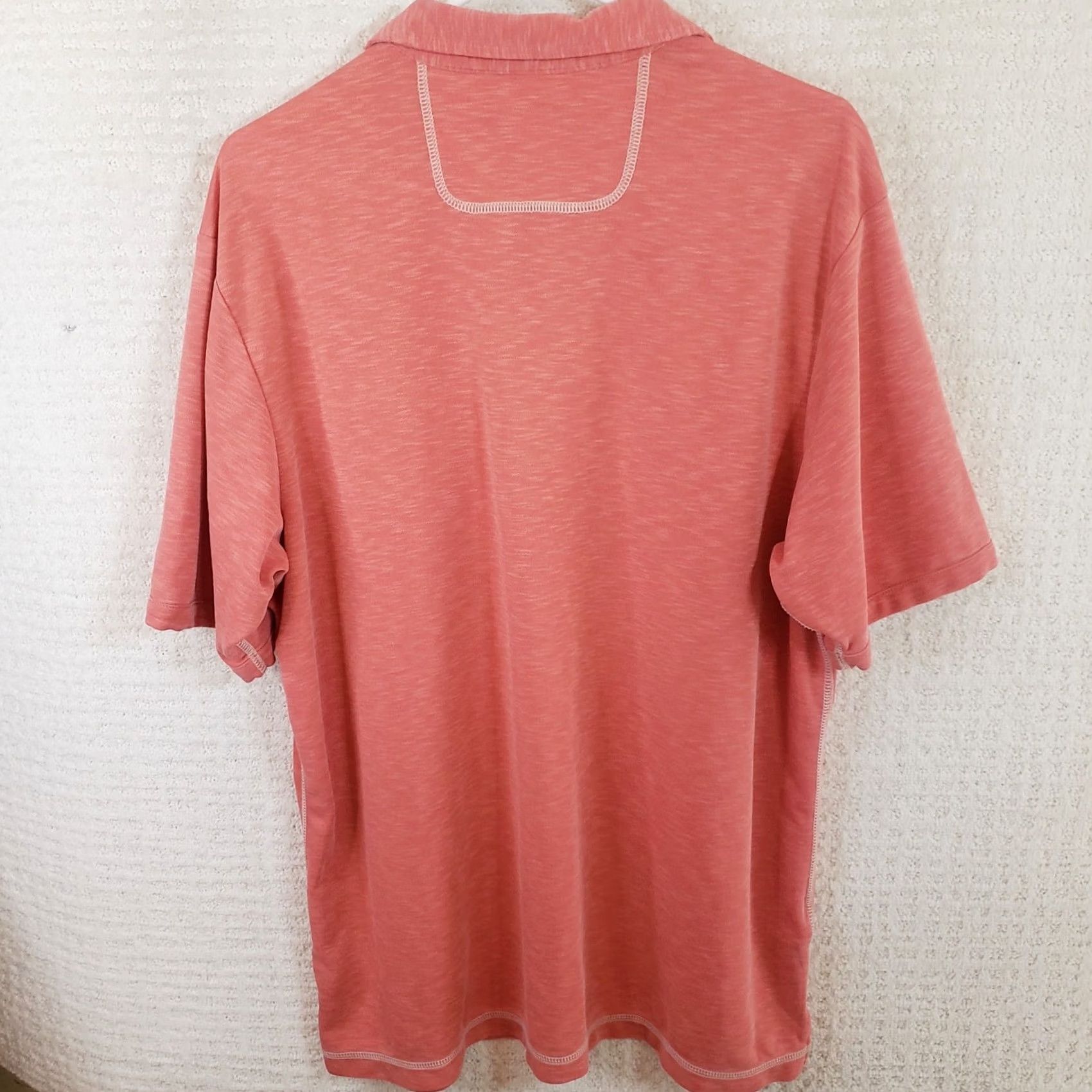 Tommy Bahama Tommy Bahama Logo Polo Shirt Knit Tencel Lycocell Melon Men's L Shirt Polo Casual Beach Logo Short Sleeve Size US L / EU 52-54 / 3 - 4 Thumbnail