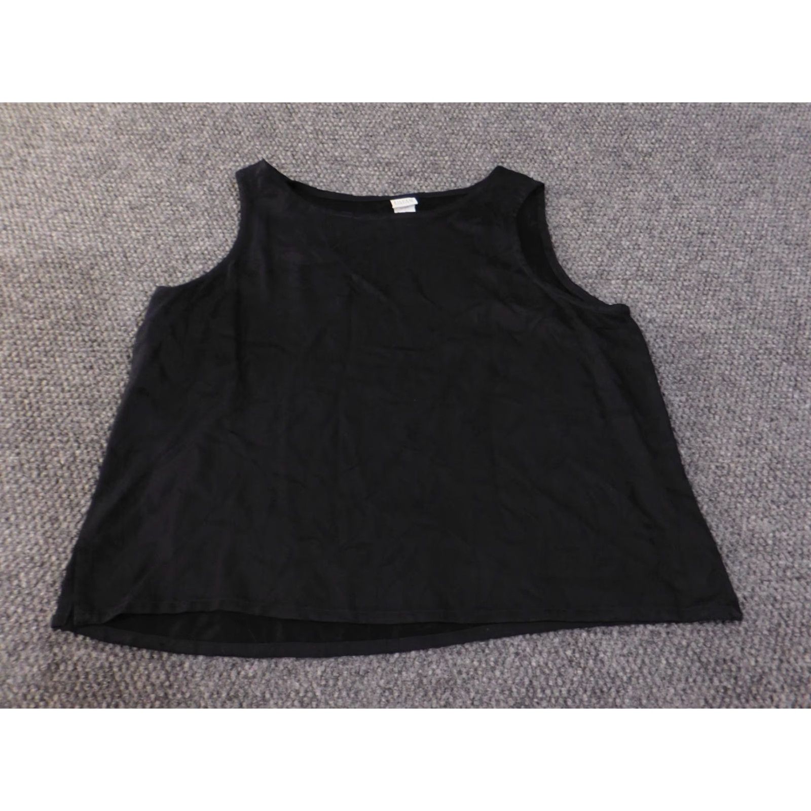 Eileen Fisher Eileen Fisher Blouse Shirt Womens L Black Floral Rayon Sleeveless Crew Neck Vintage? No (contains "Vintage: No") Size L / US 10 / IT 46 - 4 Thumbnail