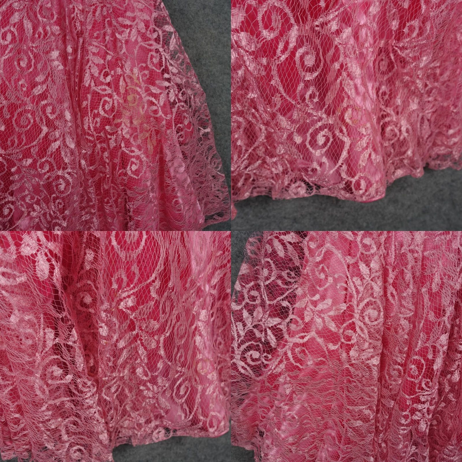Pinko VINTAGE Pink Floral Lace Mermaid Dress Womens XS 3/4 Puff Sleeve Formal Gown VTG Size XS / US 0-2 / IT 36-38 - 9 Thumbnail