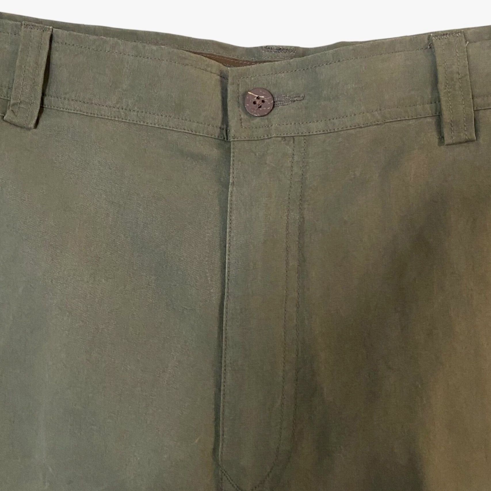 Tommy Bahama Tommy Bahama Silk Cargo Shorts Olive Green Mens Size W35 Relaxed-Fit Casual Size US 35 - 5 Thumbnail