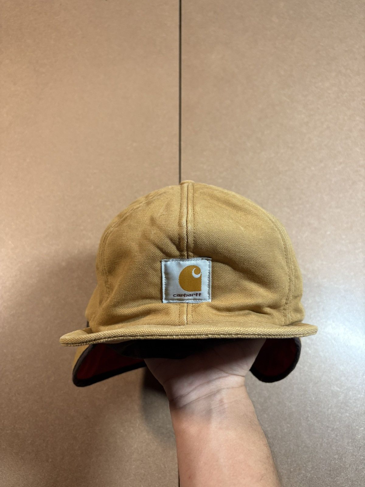 Carhartt Carhartt Duck Canvas Ear Flap Hat Brown Workwear Cap OS Size ONE SIZE - 1 Thumbnail