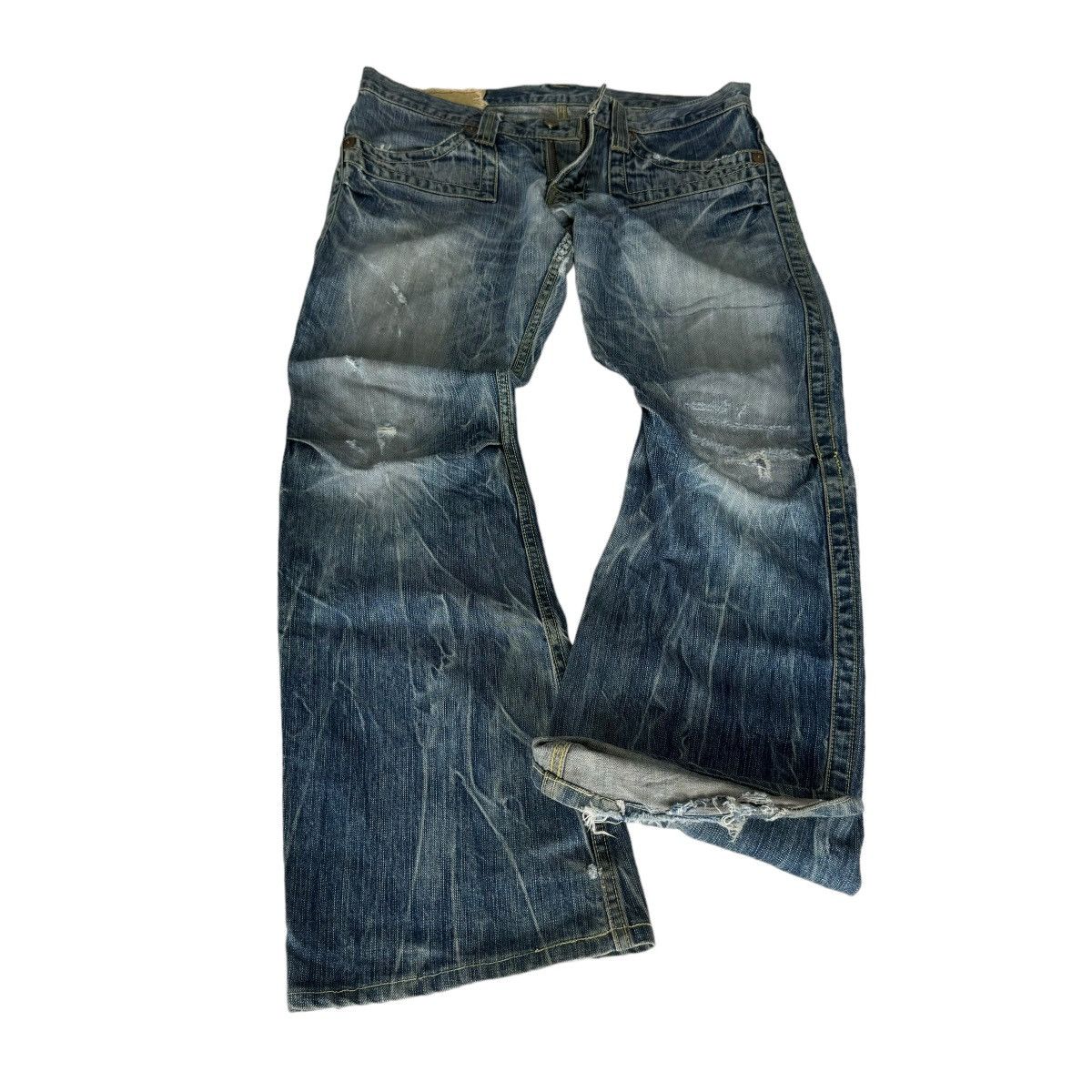 Japanese Brand ❄️BLUE WAY JAPAN FLARE DENIM JEANS PANTS Size US 32 / EU 48 - 2 Thumbnail