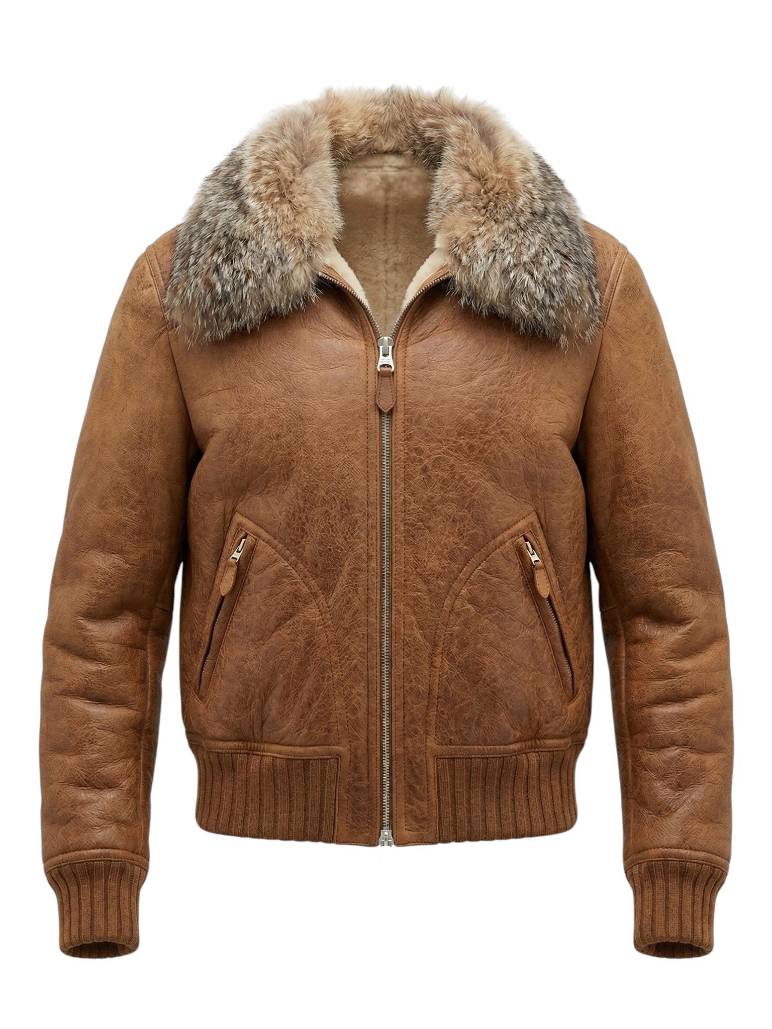 Gucci TOM FORD SHEARLING LEATHER BOMBER JACKET WITH FOX FUR COLLAR Size US L / EU 52-54 / 3 - 1 Thumbnail