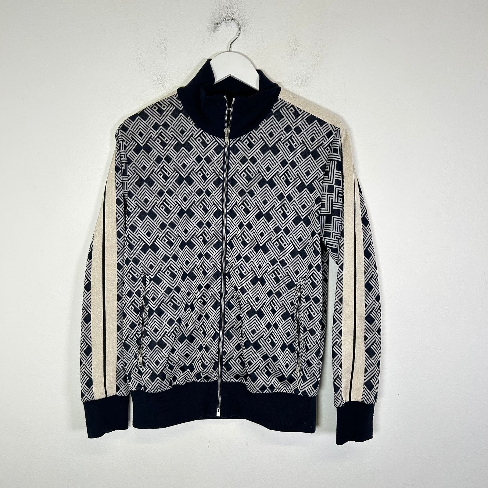 Palm Angels Palm Angels Navy Squared Art Deco Track Jacket Size M Size US M / EU 48-50 / 2 - 1 Thumbnail
