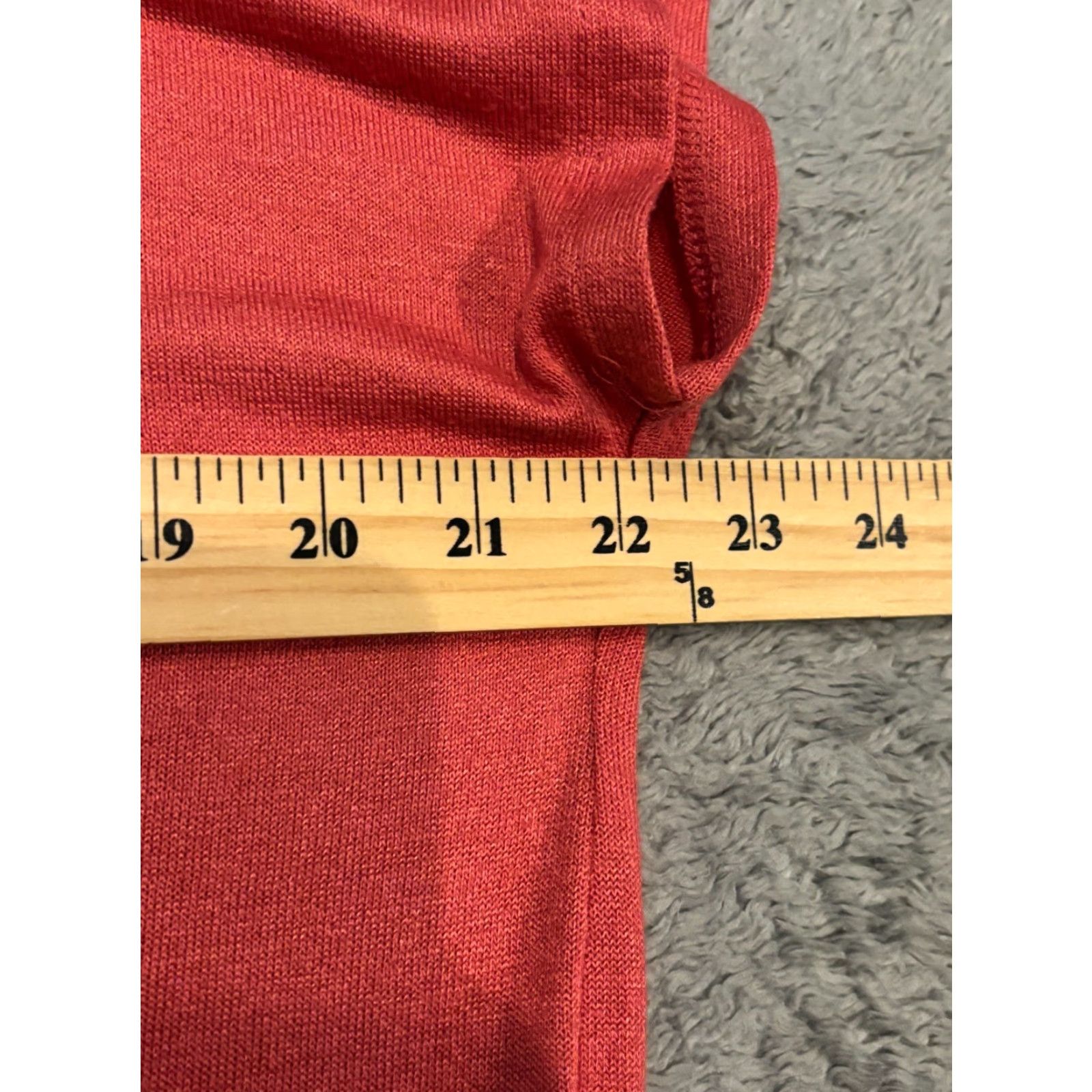 Orvis ORVIS T-Shirt Womens Medium Coral Fine Knit Top V Neck Ladies Short Sleeve Shirt Size M / US 6-8 / IT 42-44 - 3 Thumbnail