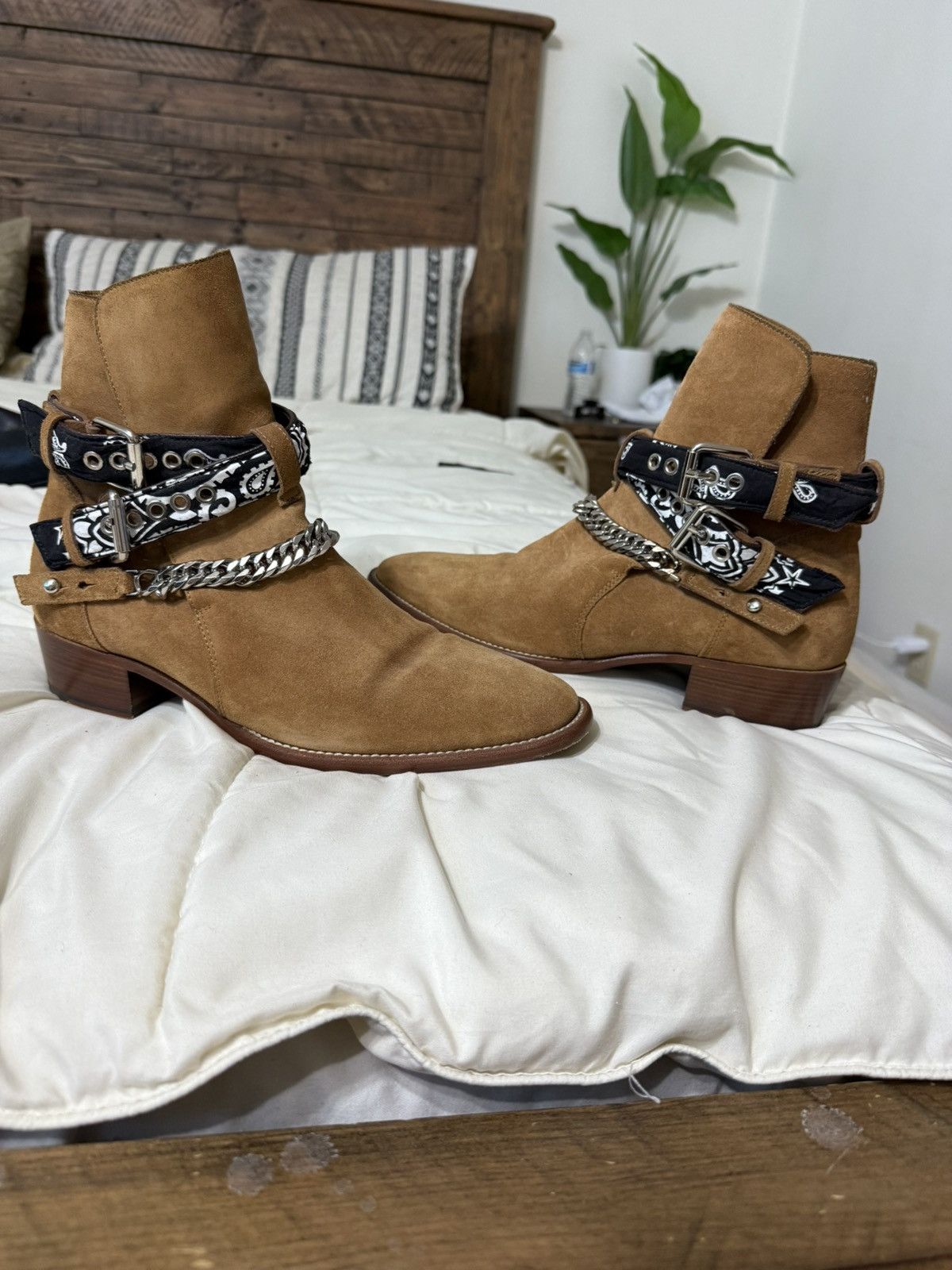 Ankle Boots Amiri Black Bandana Buckle Boots An AMIRI Footwear