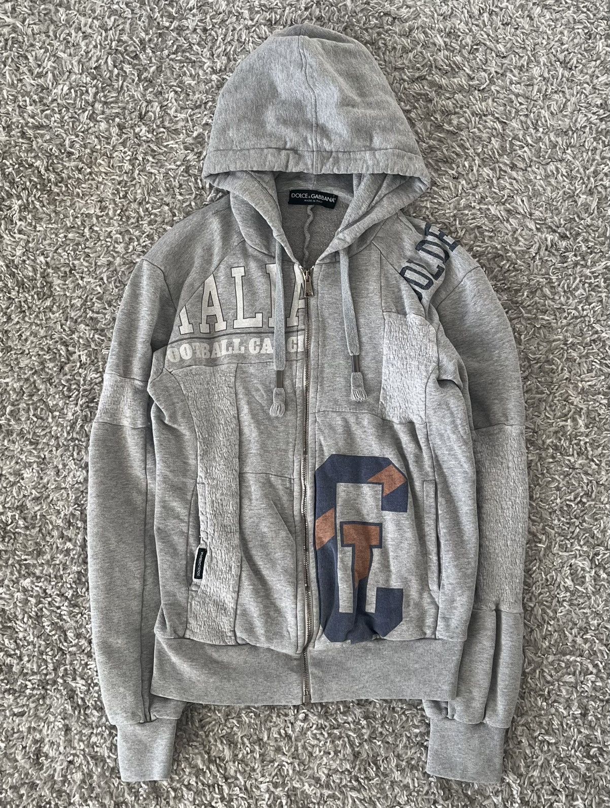 Dolce & Gabbana 2000s Reconstructed Football Zip Up Hoodie