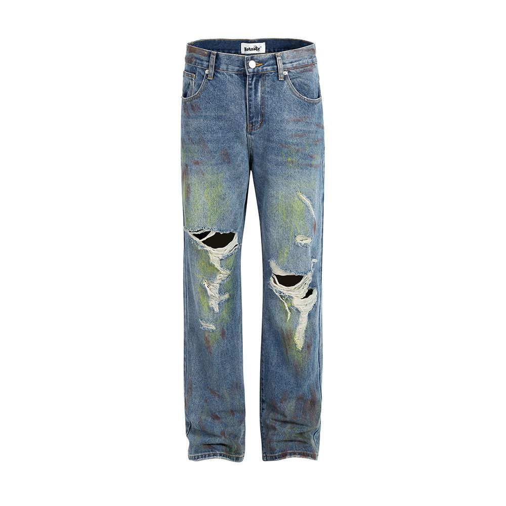 Japanese Brand × Vintage Retro Washed Ink Splash Jeans Size US 32 / EU 48 - 1 Thumbnail
