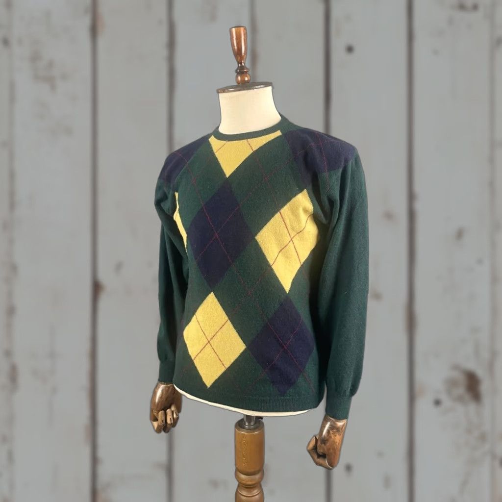 Pringle Of Scotland Pringle of Scotland Sweater Men Long Sleeve Argyle Lambswool Green Yellow Size S Crew Neck Pullover Casual Regular Knit Vintage: No Size US S / EU 44-46 / 1 - 1 Thumbnail