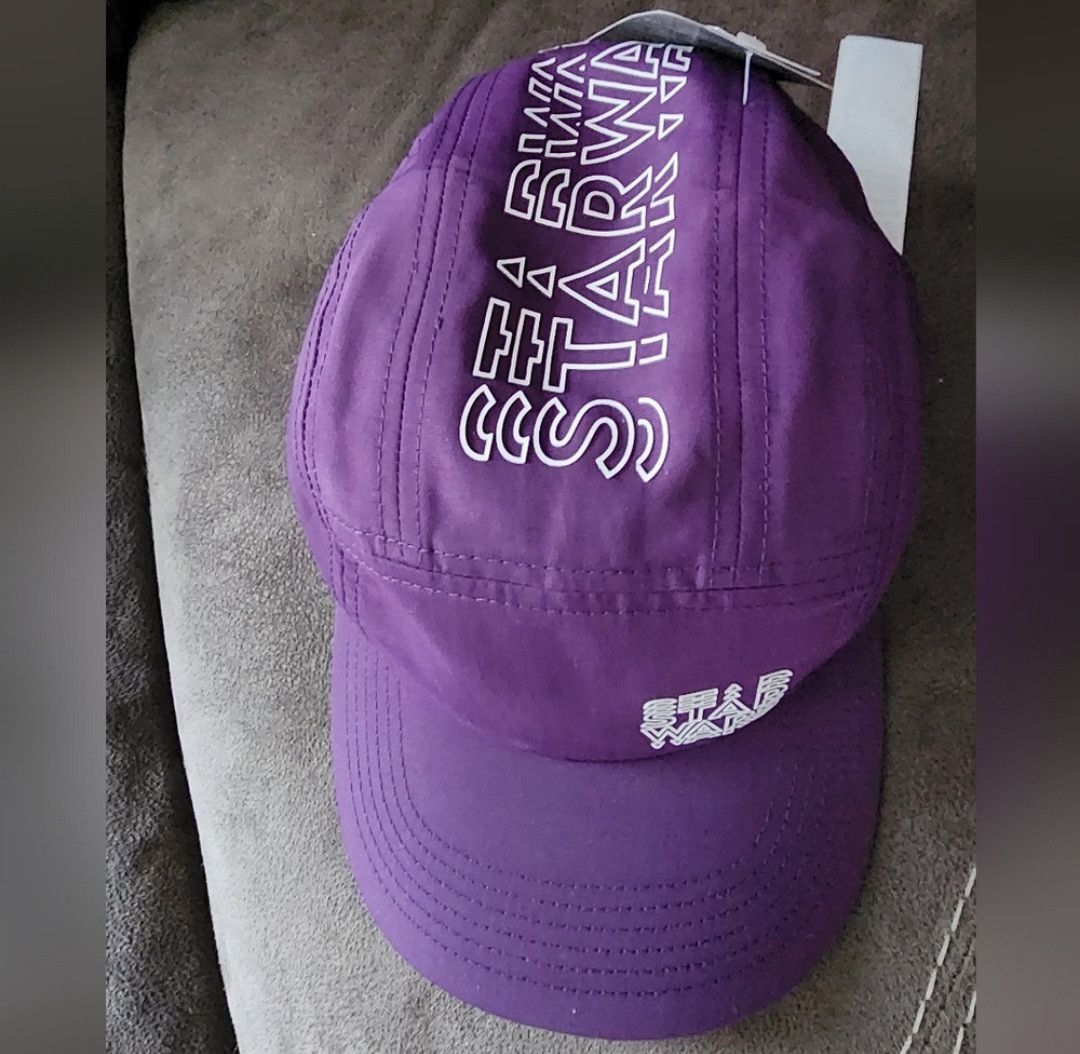Star Wars NWT Disney Star Wars Purple Logo 5 Panel Hat Cap 58CM Size ONE SIZE - 3 Thumbnail